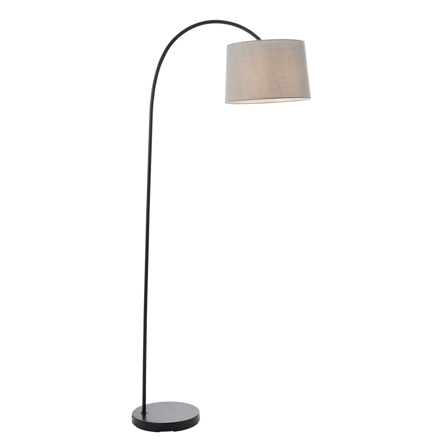 Bogenleuchte Metall Stoff 163,5 cm Schwarz Chrom E27 Modern