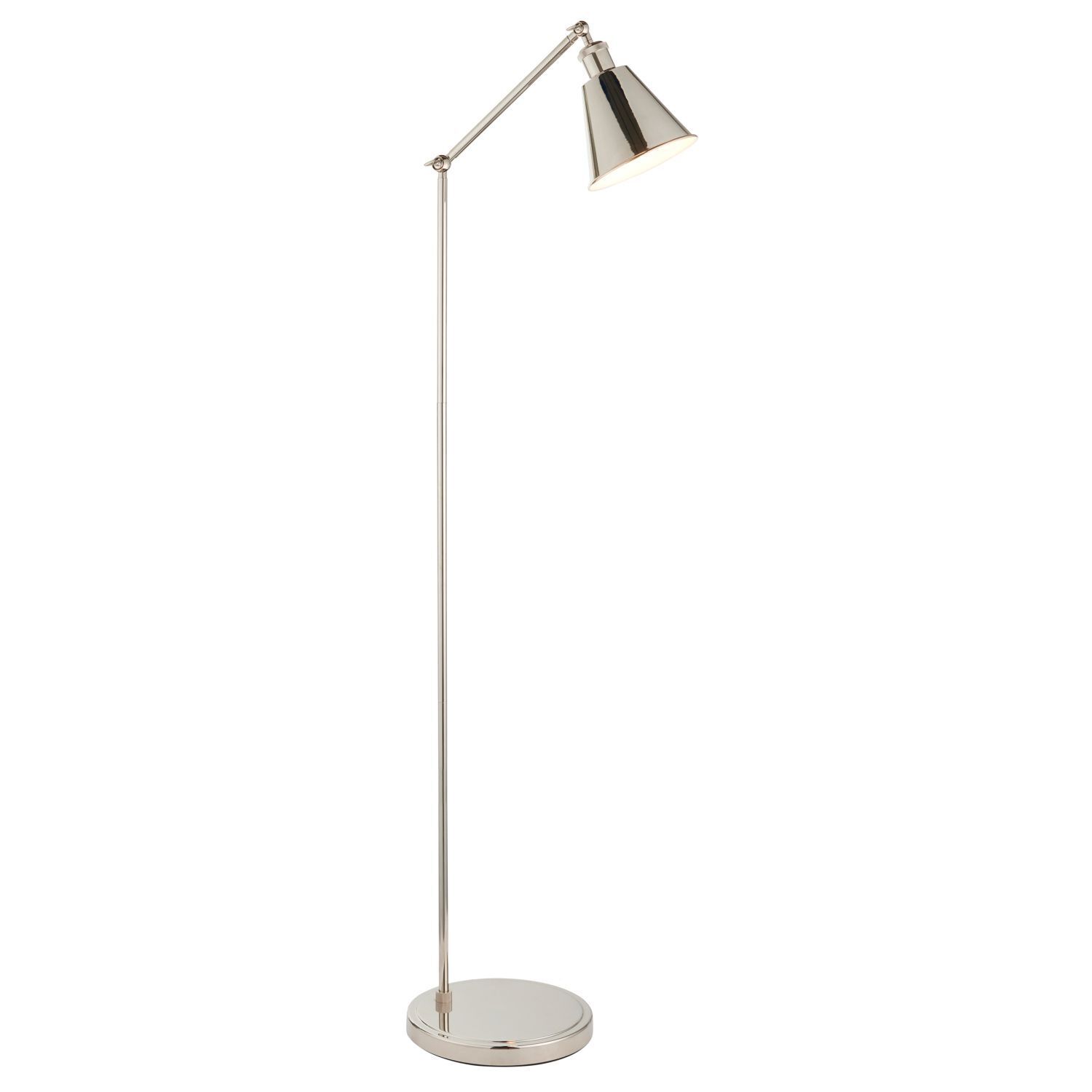 Stehlampe Metall verstellbar 164 cm hoch Nickel glänzend E27