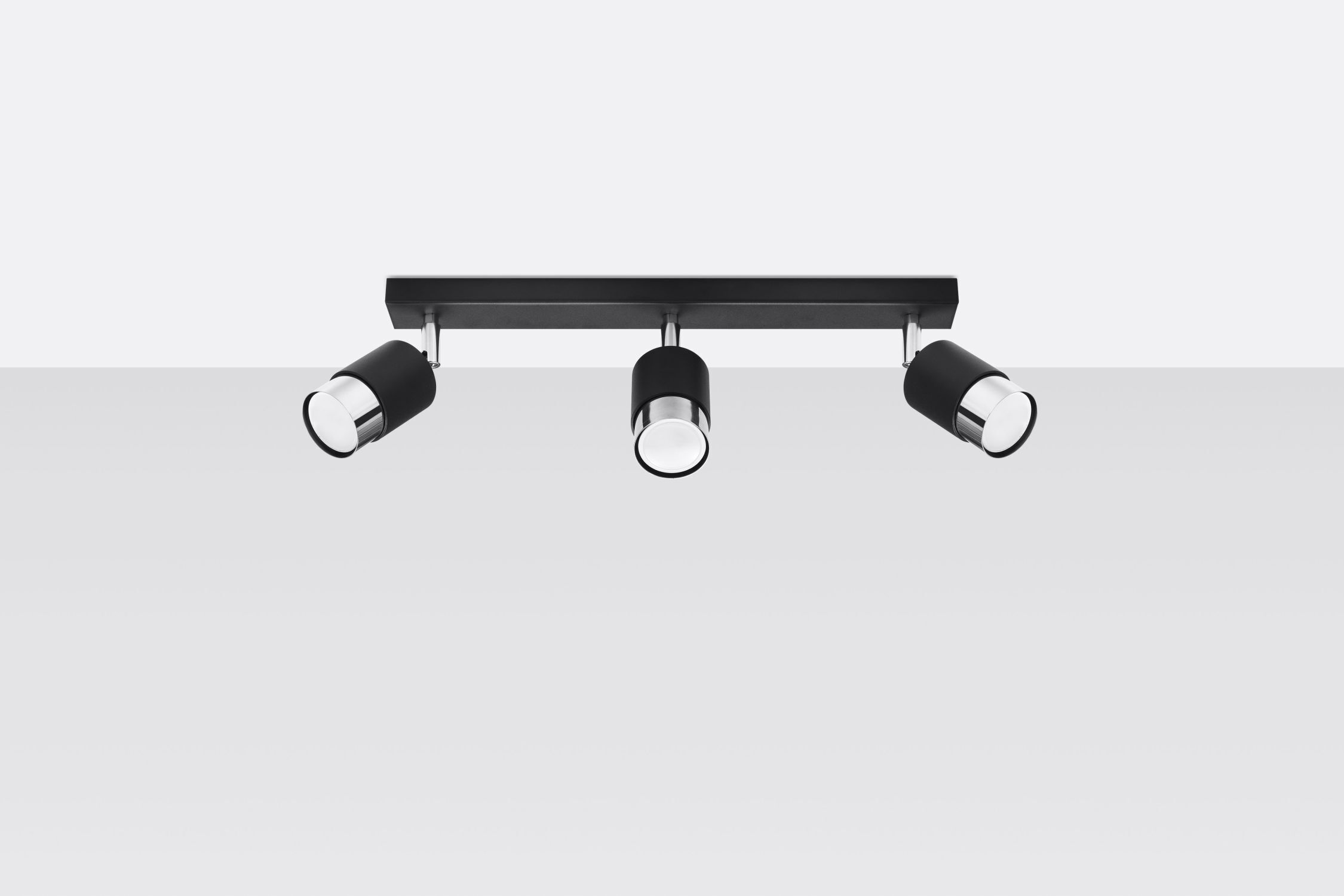 Deckenlampe 3-flammig 45 cm Schwarz Chrom schwenkbar