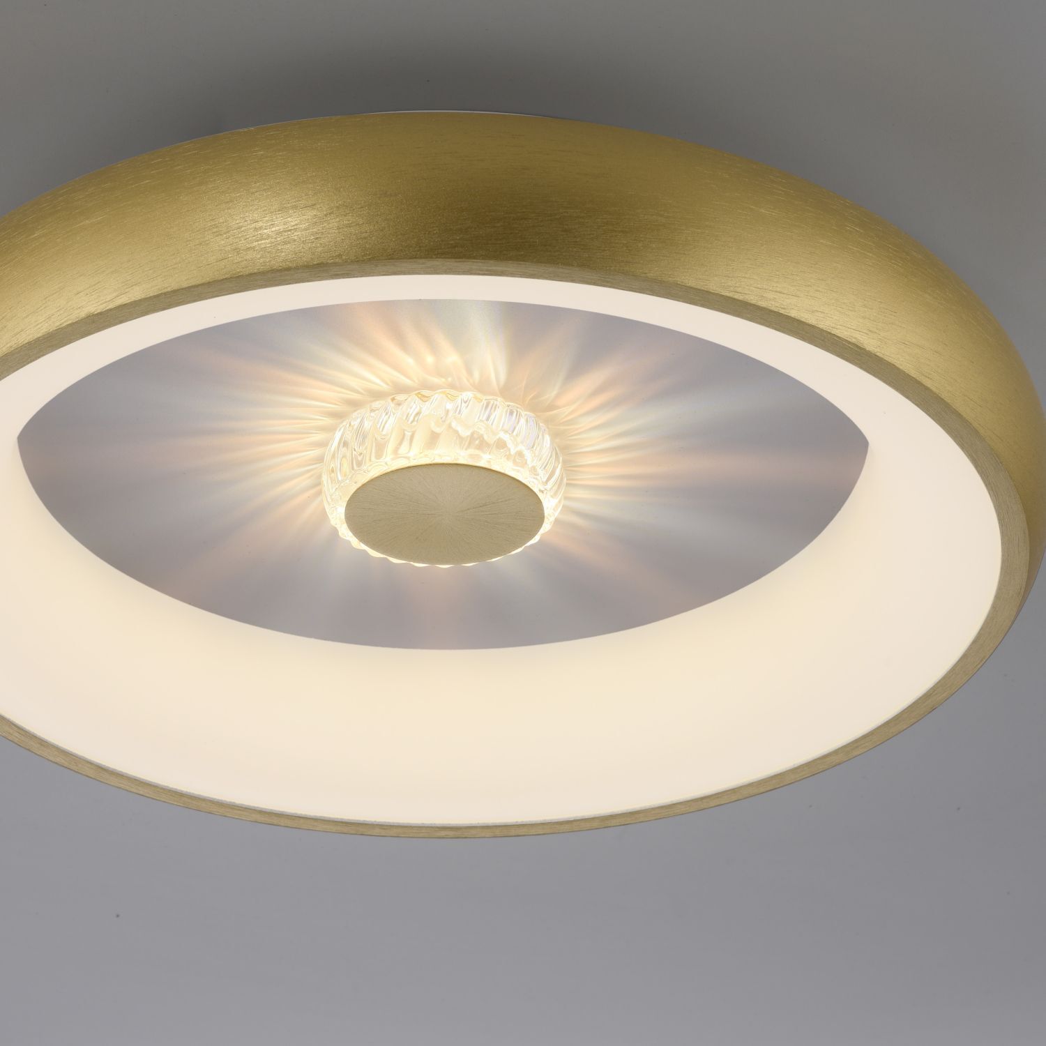 Dimmbare LED Deckenleuchte Kristalleffekt 29 W Messing Deckenleuchte, Klebeband