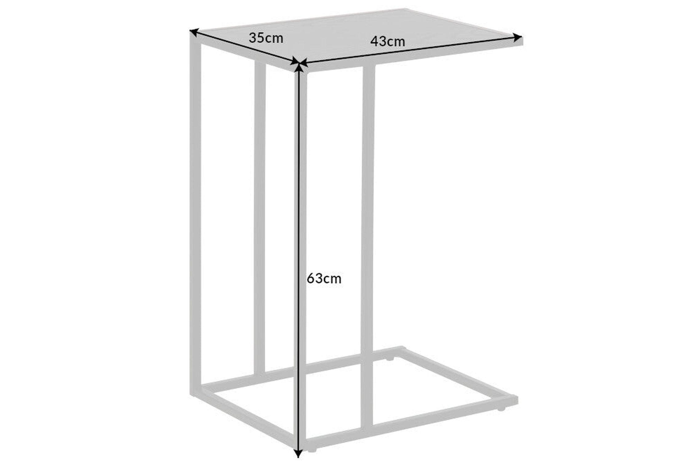 Beistelltisch in Anthrazit Schwarz 43 x 35 cm