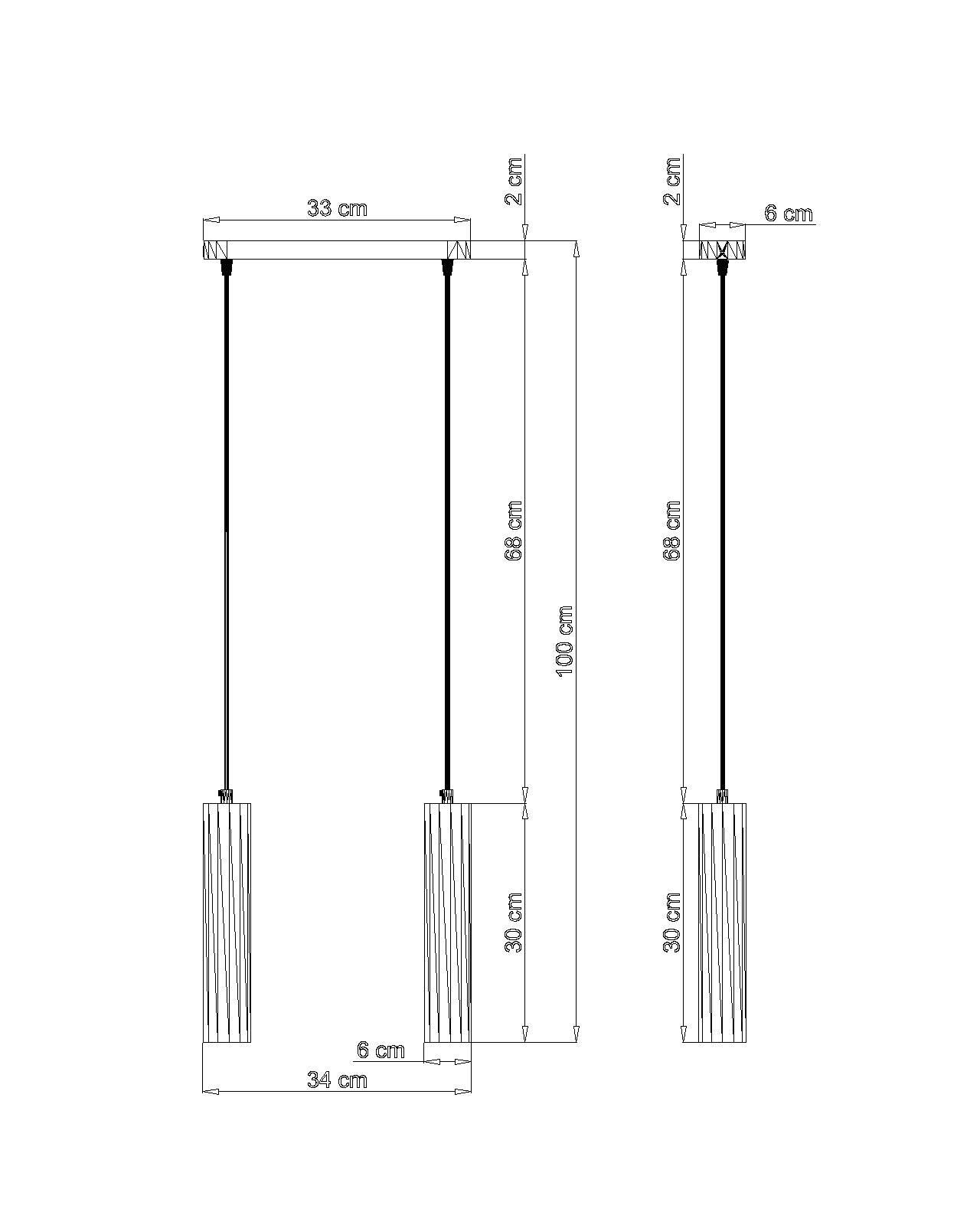 Wohnliche Hängelampe Holz 2x GU10 Modern Esstisch