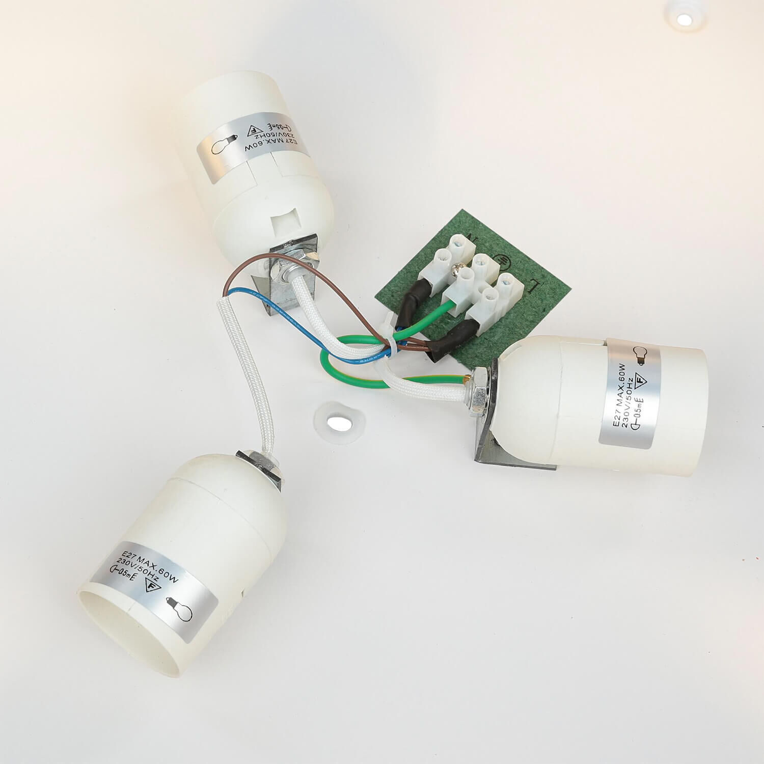 Deckenlampe 4-flammig Grün Gold Stoff dekorativ Band