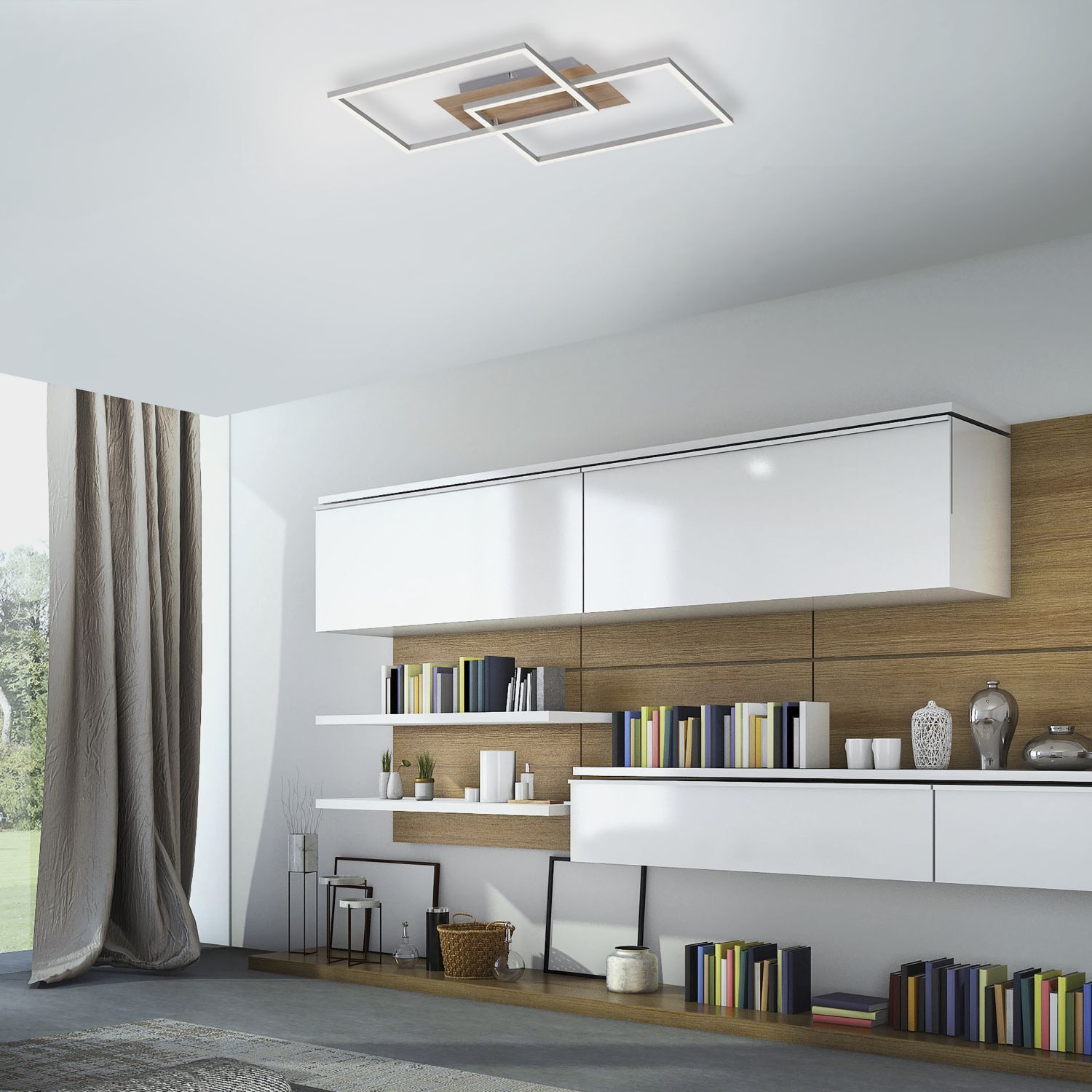 LED Deckenlampe Natur L:50,4 cm 2700-5000 K dimmbar