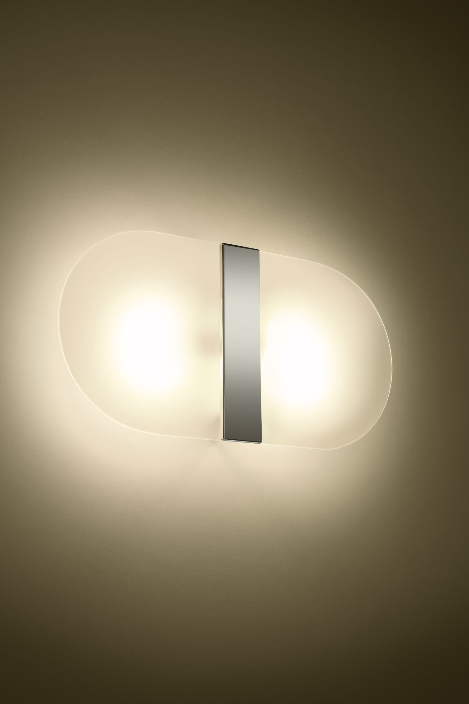 Wandlampe Glas Metall blendarm 35 cm breit Weiß Chrom