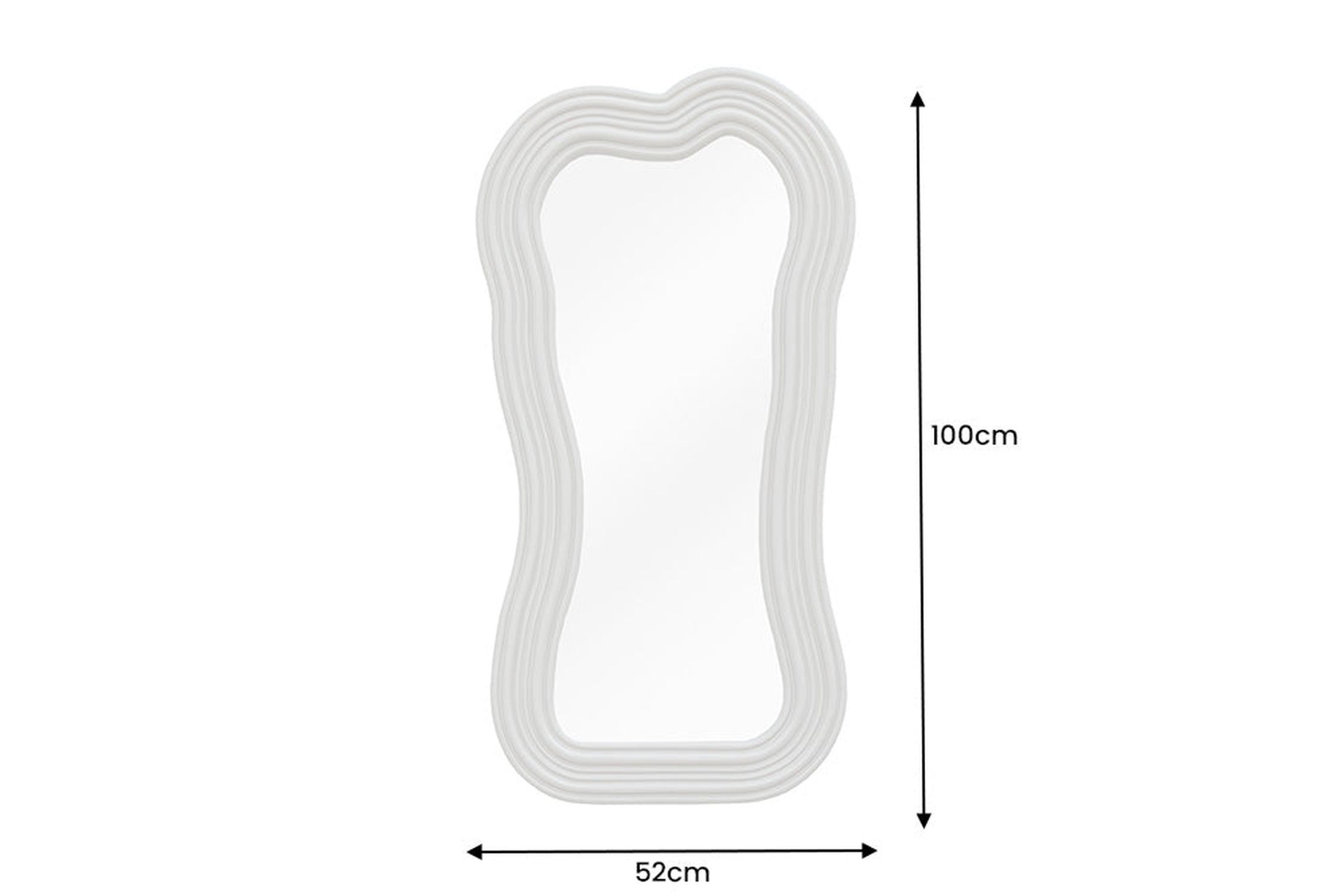 Wandspiegel Modern Greige H: 100 cm asymmetrisches Design Spiegel