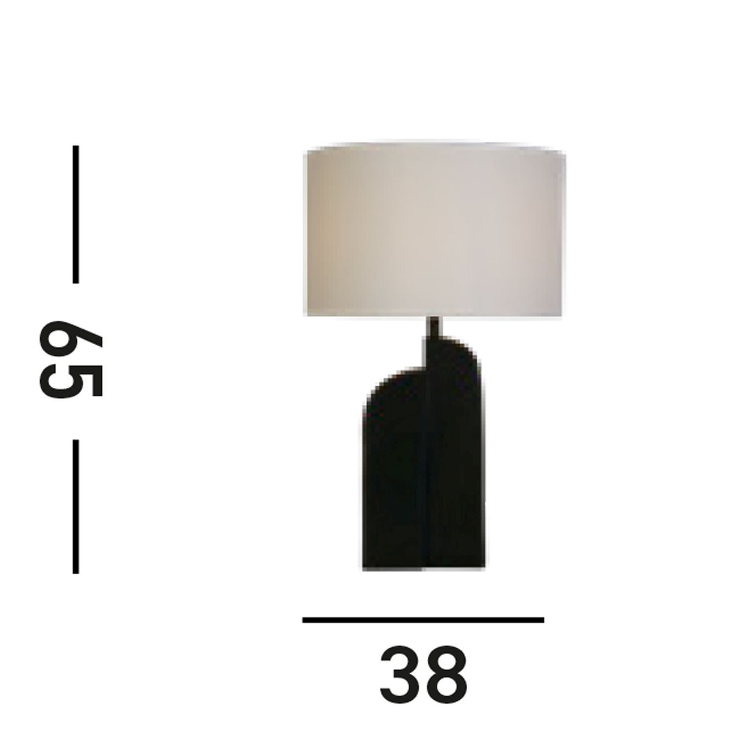 Schwarze Tischleuchte Metall Stoff in Weiß 65 cm E27 Lampe, Tischlampe