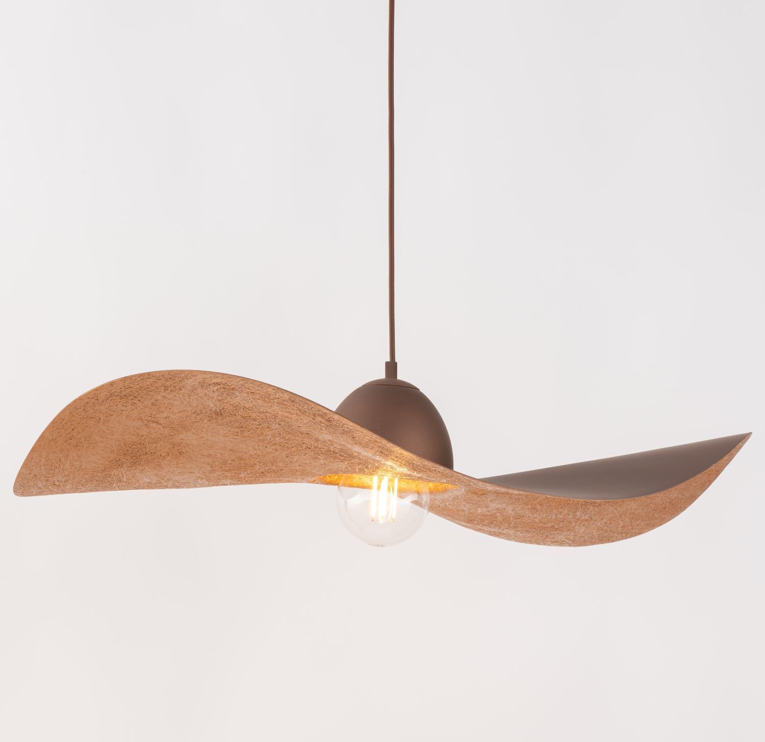 Hängelampe Braun Kupfer E27 Modern Wellenschirm