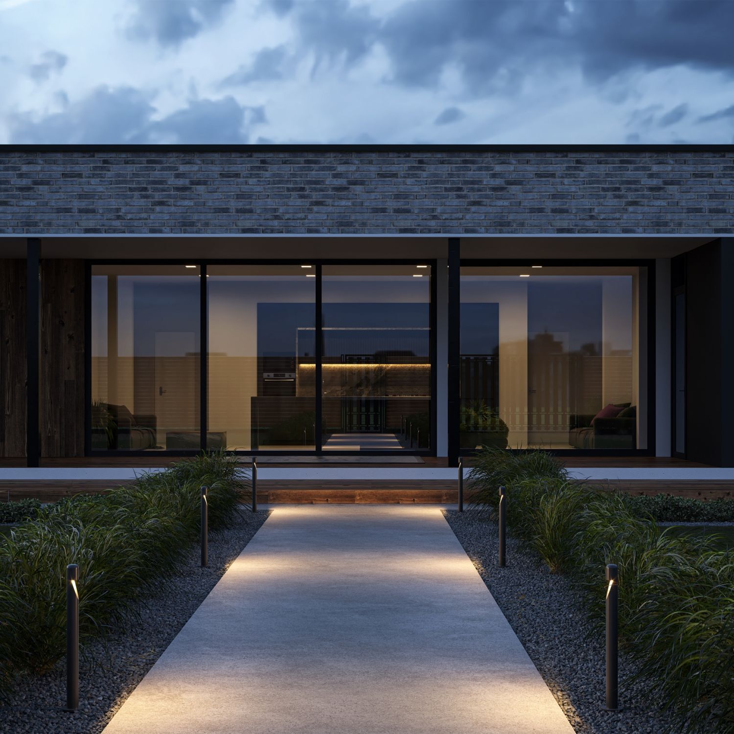 Pollerleuchte LED Metall 60 cm hoch IP65 Graphit rund Innenarchitektur, Wohnen, Villa, Tür, Draußen