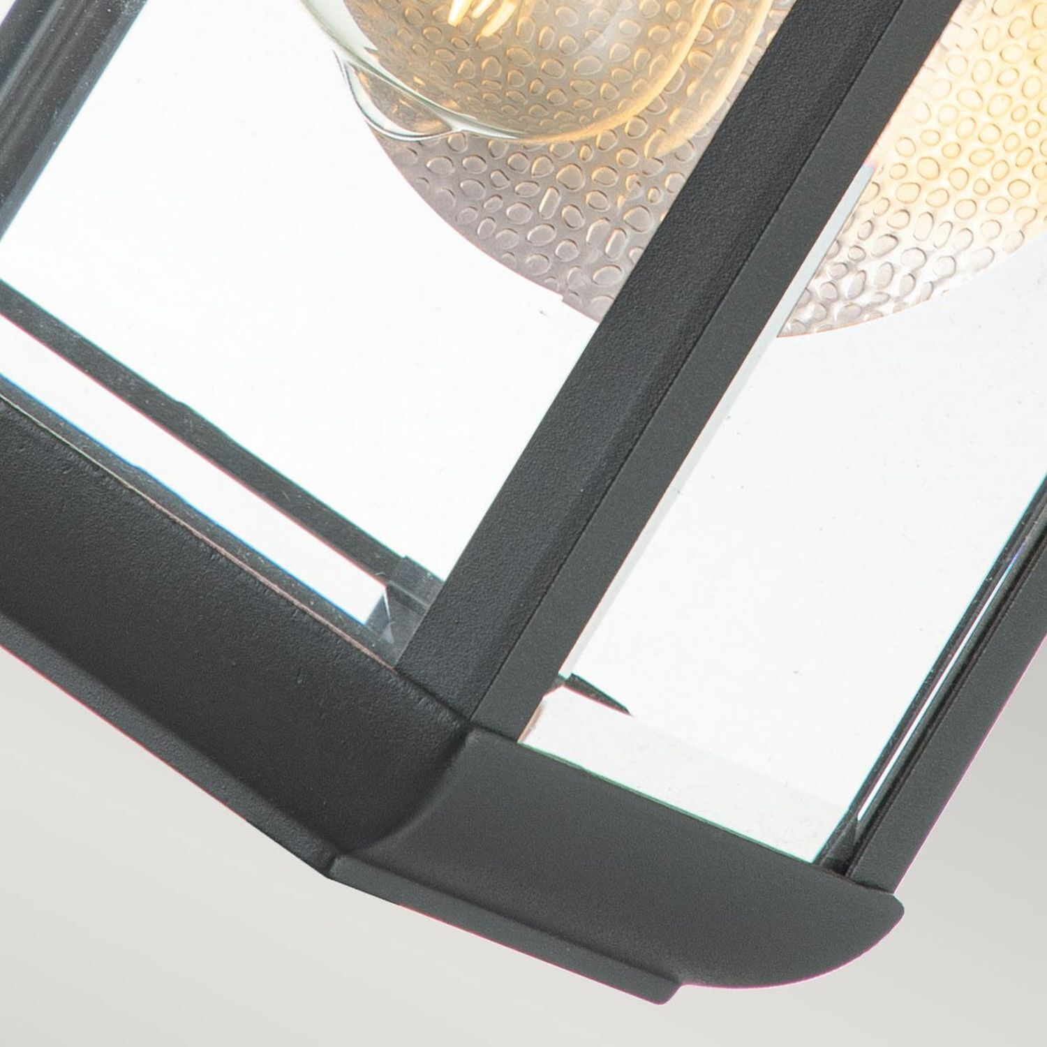 Außenwandlampe Aluminium Glas H: 36,8 cm IP44 E27 Grau