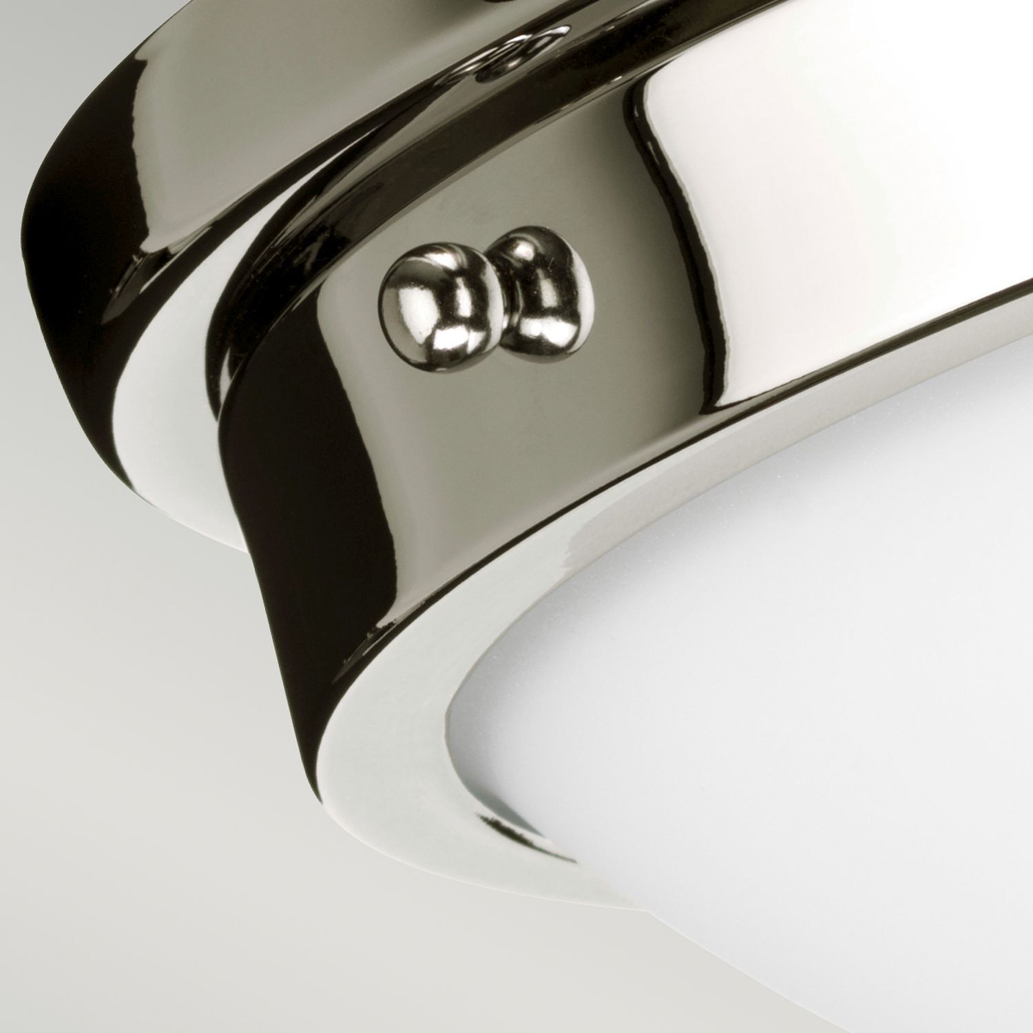 Badleuchte Decke rund 32 cm in Nickel Weiß blendarm