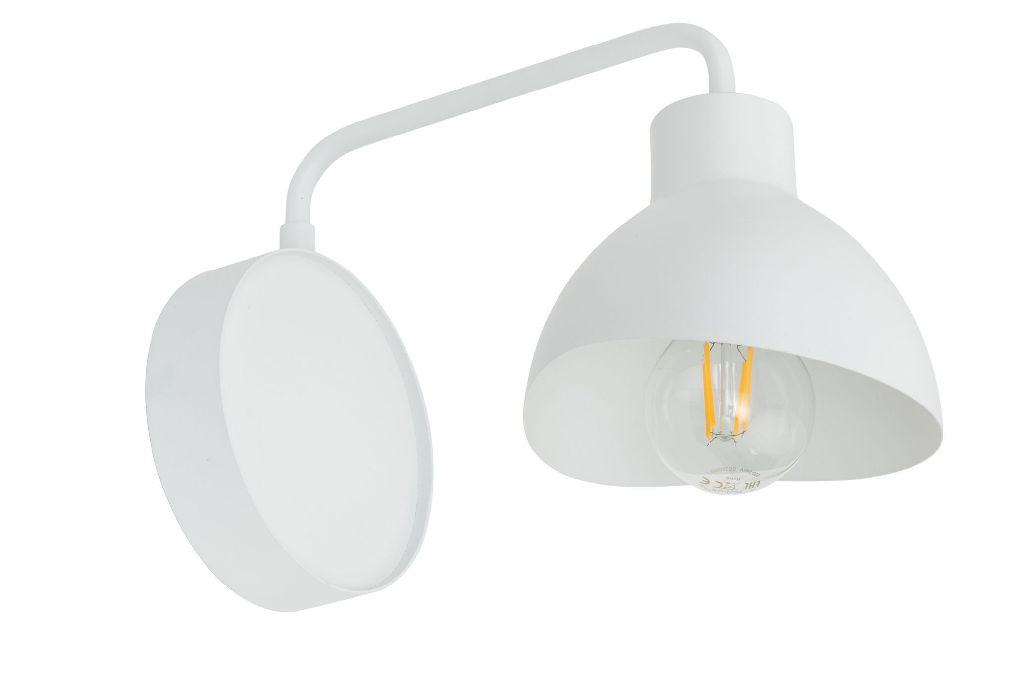 Kleine Wandleuchte Weiß Metall dekorativ E27 B:14,5 cm