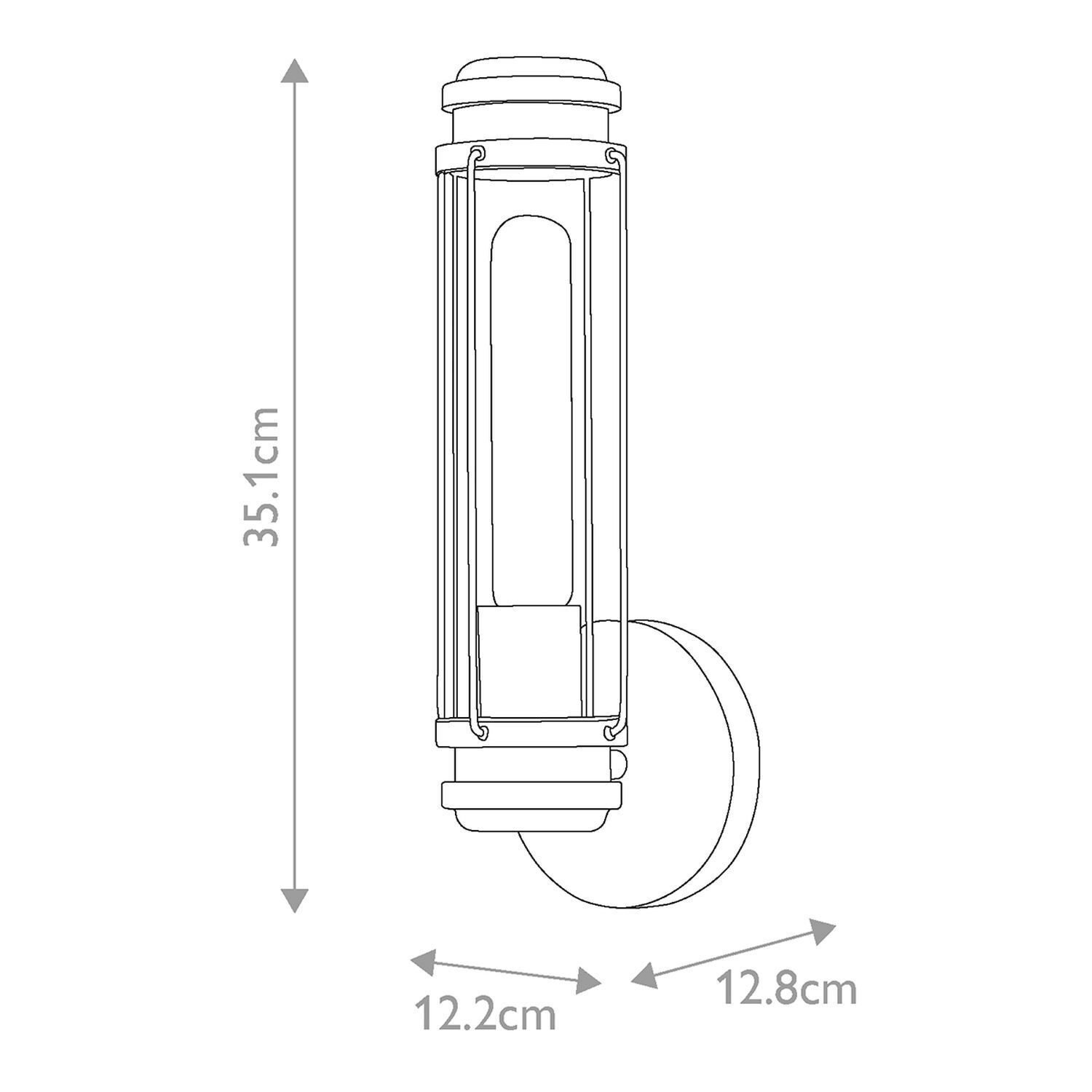 Badezimmerleuchte Wand IP44 in Chrom Schwarz Glas Metall E27