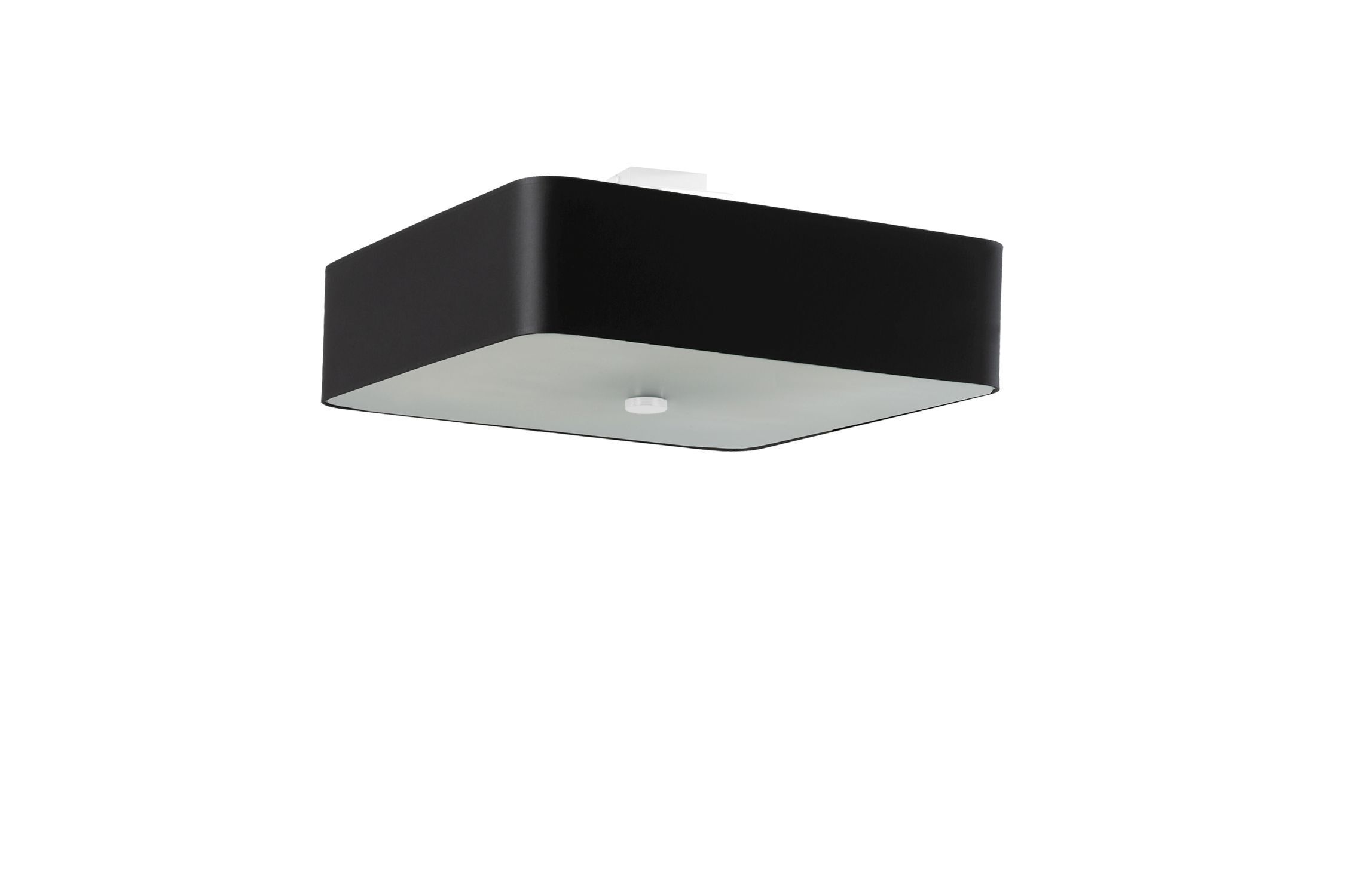 Deckenlampe Schwarz Stoff Glas quadratisch B: 55 cm