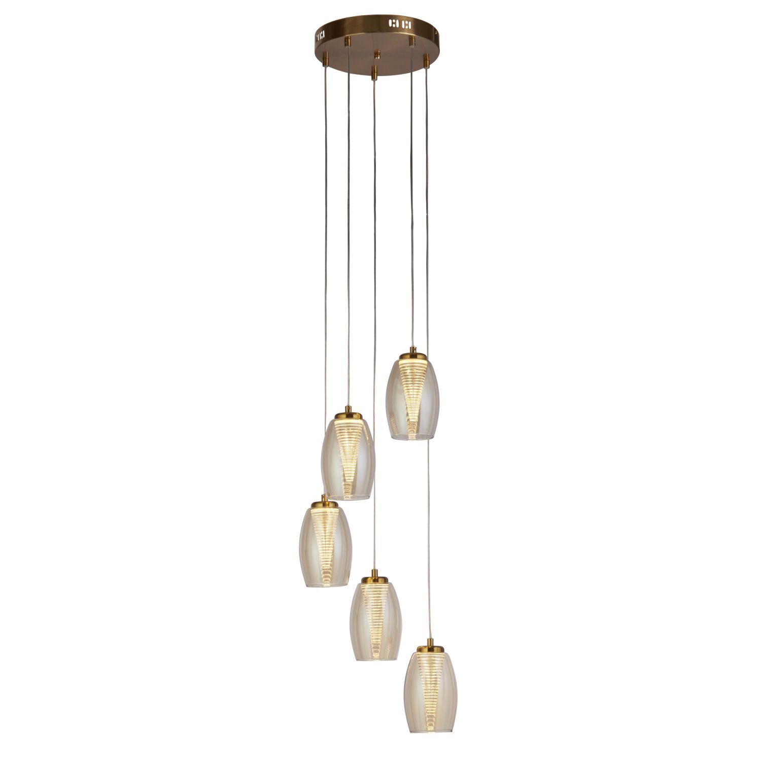 LED Hängeleuchte Ø 35 cm H: max. 1,5 m Bronze Creme 3000 K