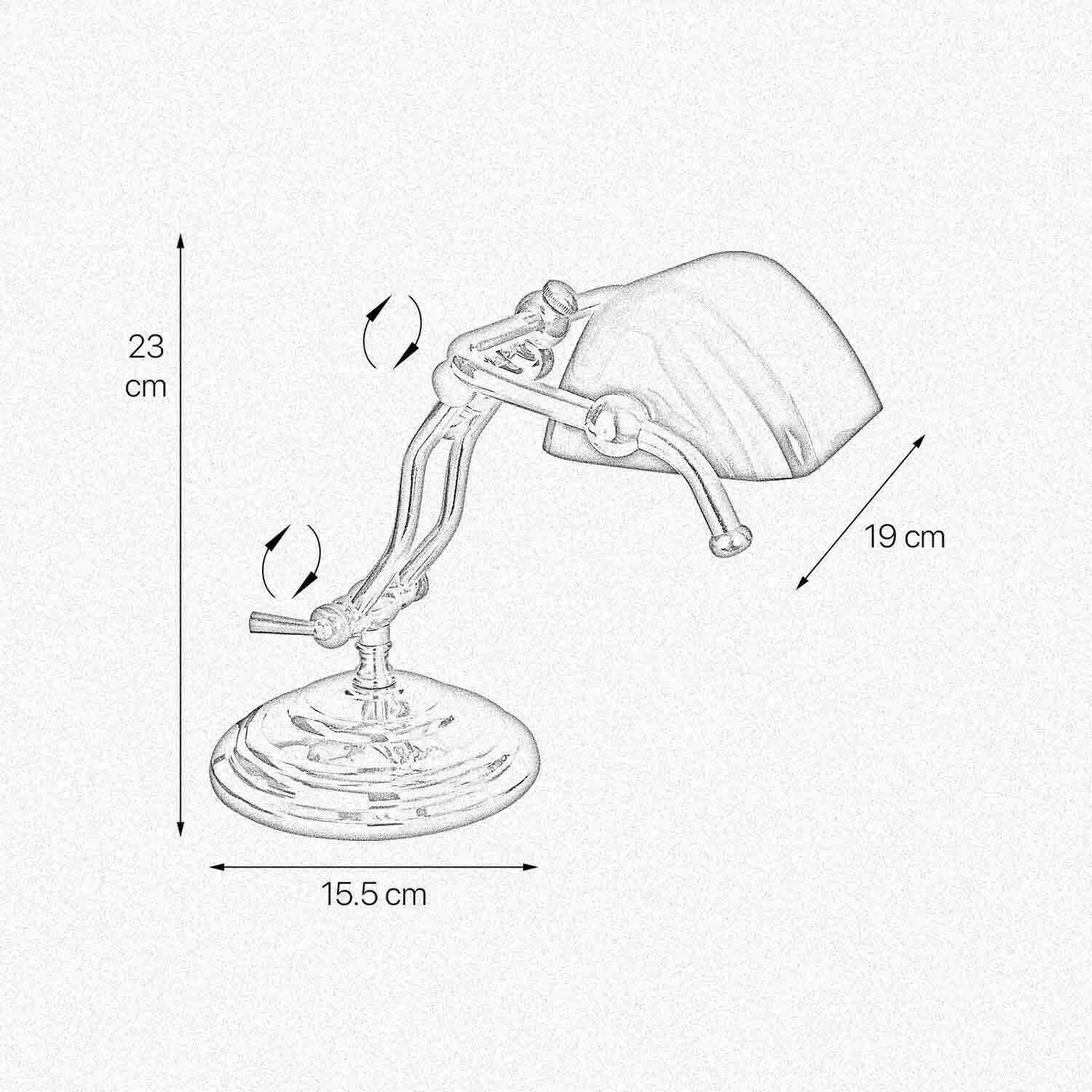 Bankerlampe E14 23 cm in Messing poliert Grün Glas