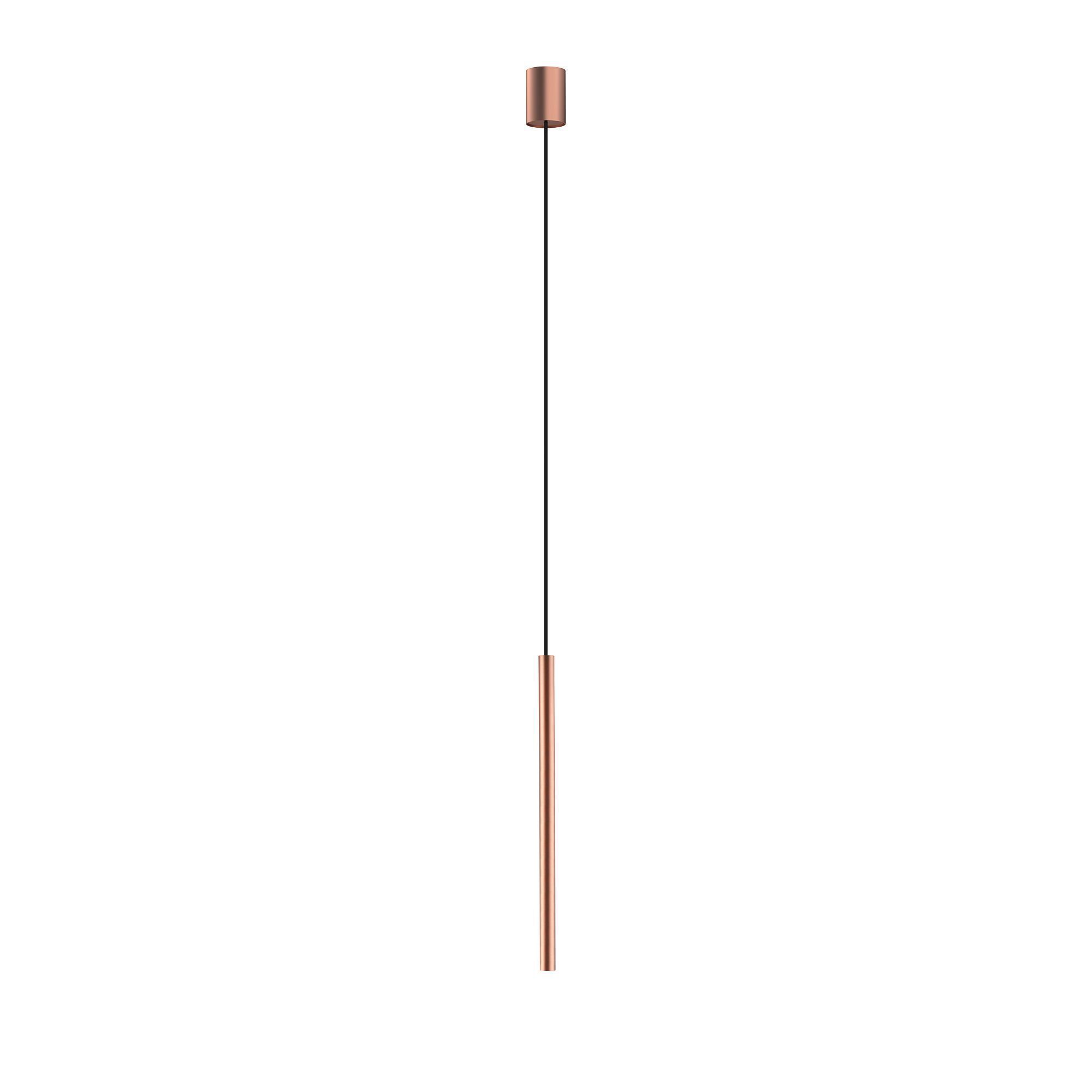 Schmale Hängeleuchte G9 Ø 2,5 cm in Kupfer matt Metall Modern