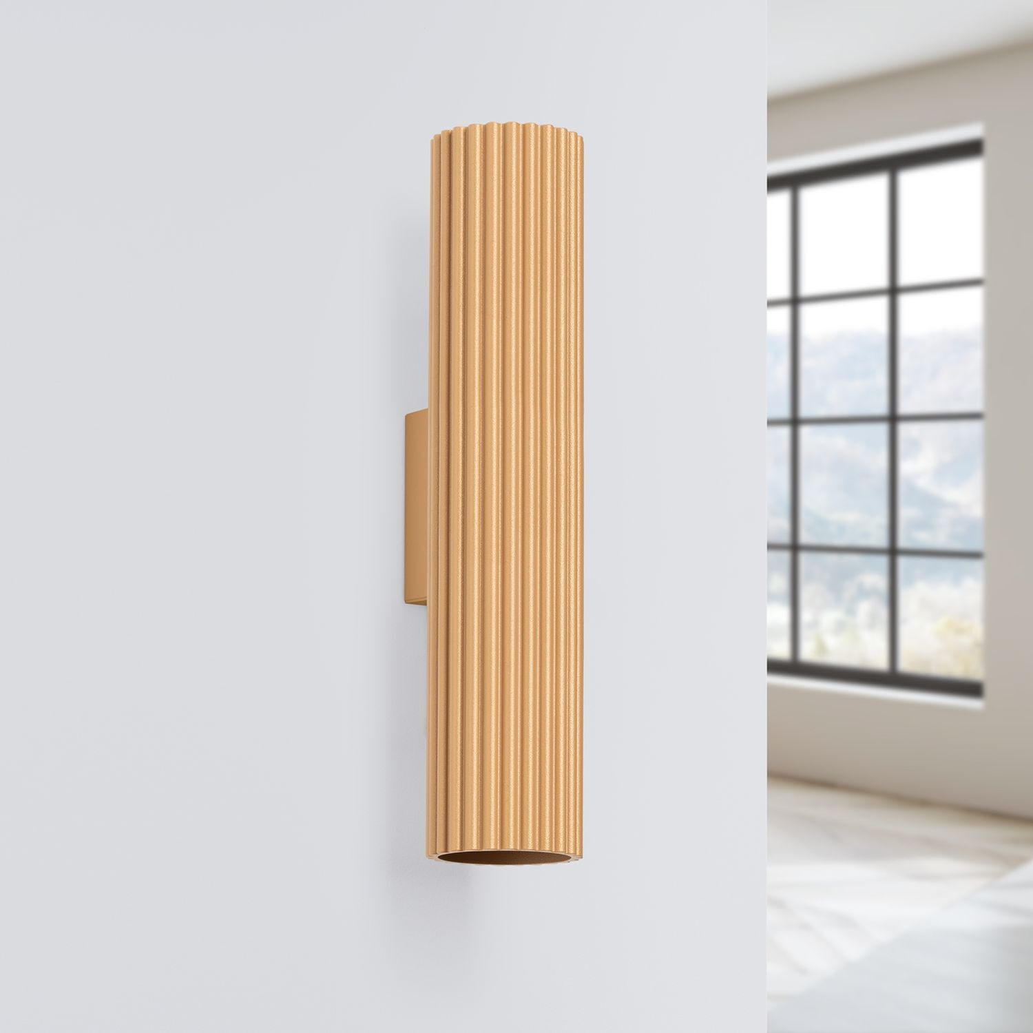 Up Down Wandstrahler H: 30 cm in Gold GU10 2-flammig Modern