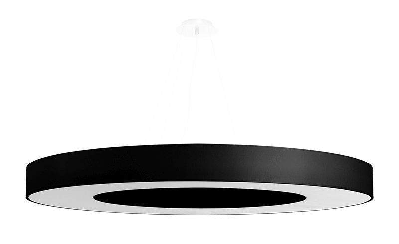 Hängelampe groß Ø 90 cm rund Schwarz Stoff SANNY