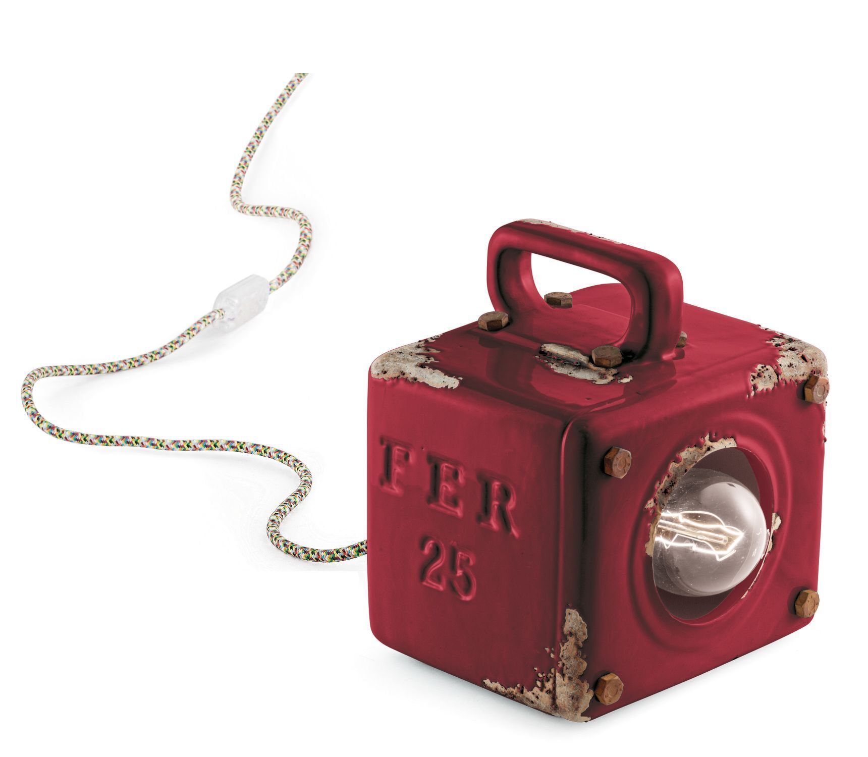 Tischlampe Keramik E27 B: 15,5 cm 20 cm hoch eckig