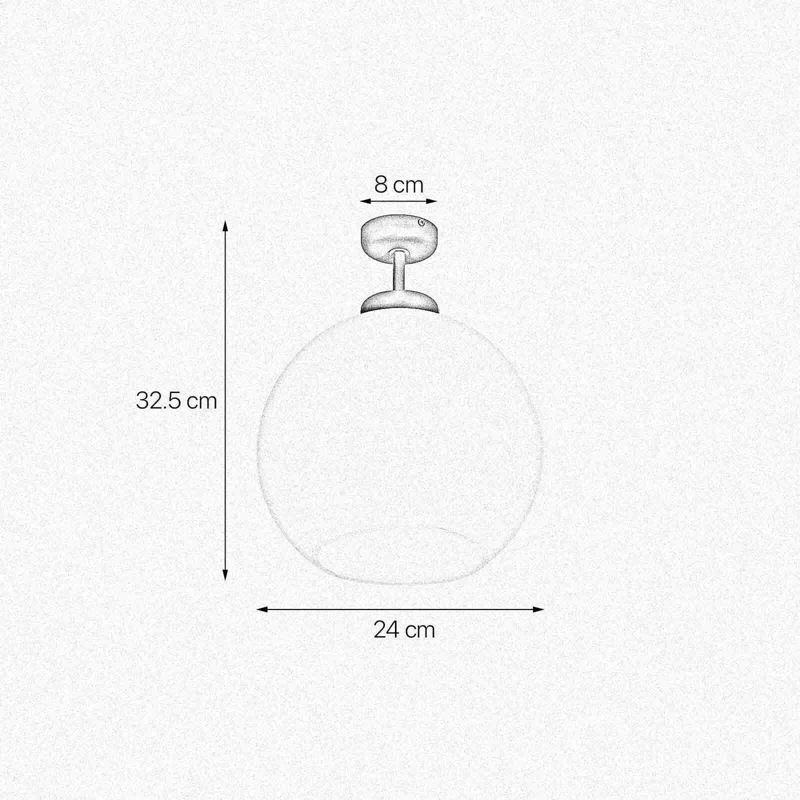 Deckenlampe Kugel Ø 24 cm Messing Glas E27 in Bronze Weiß