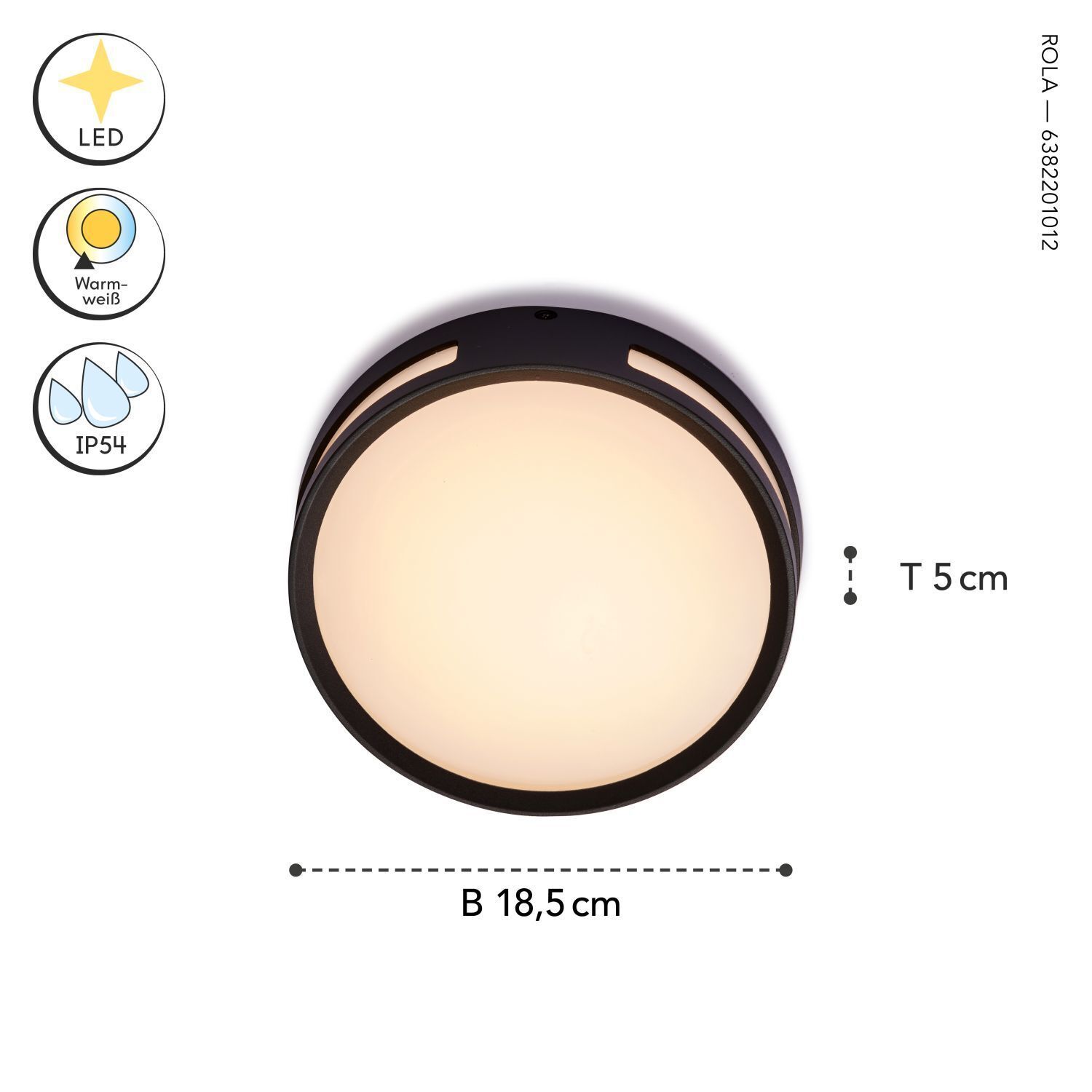 LED Außenwandlampe Aluminium rund Ø18,3 cm IP54 3000 K Kopf, Person, Gesicht, Teller