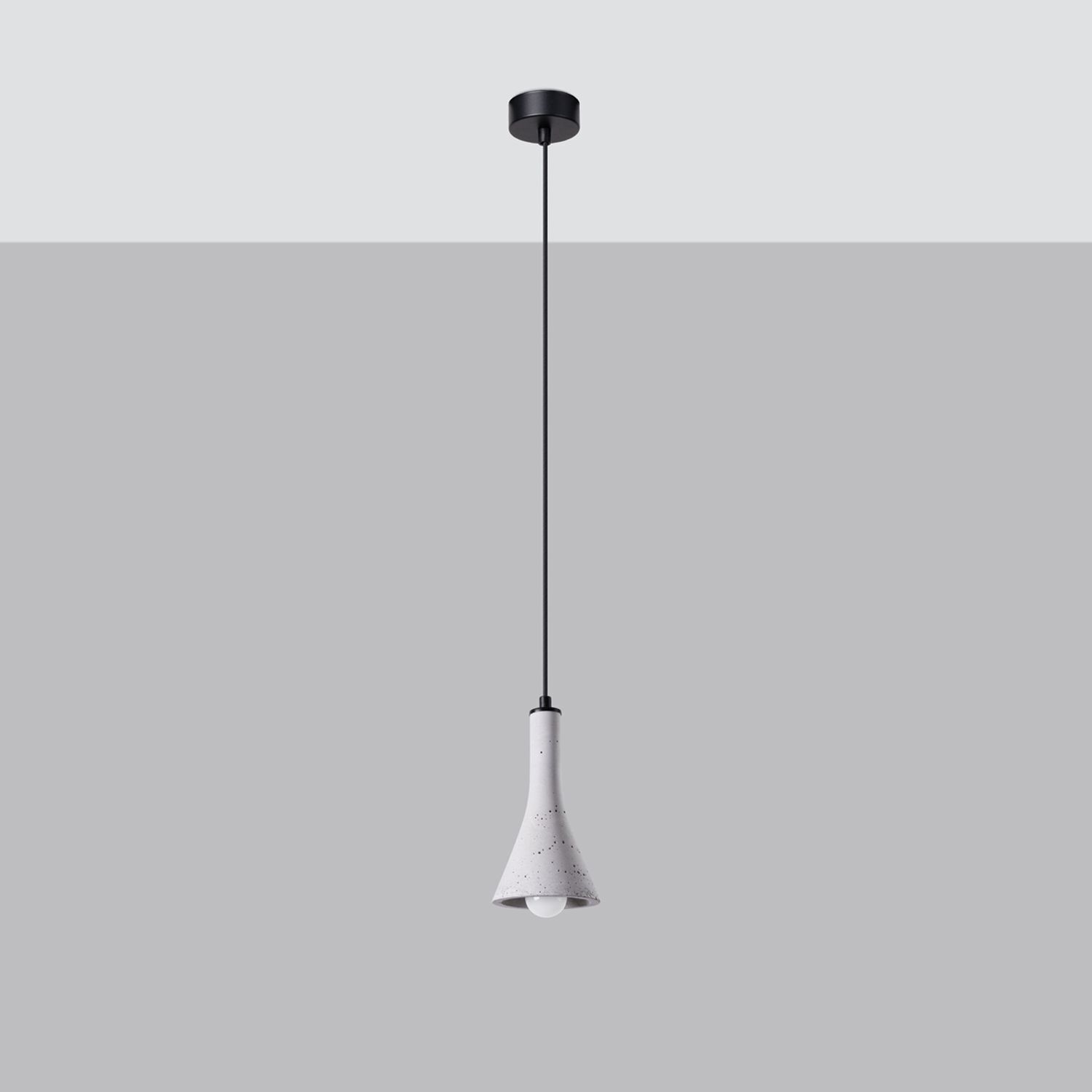 Hängelampe Beton Stahl Grau Schwarz E14 L:12 cm Hängelampe, Küchenlampe, Pendellampe, Kunststoff, Grau