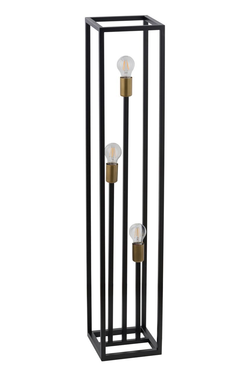 Metall Stehlampe Schwarz Gold 121 cm niedrig dekorativ