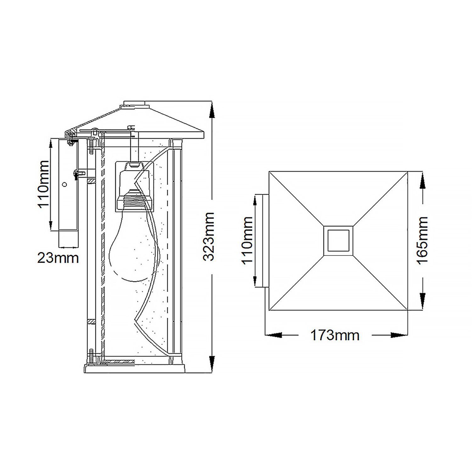 Wandleuchte außen H: 32,3 cm IP44 E27 Balkon Terrasse