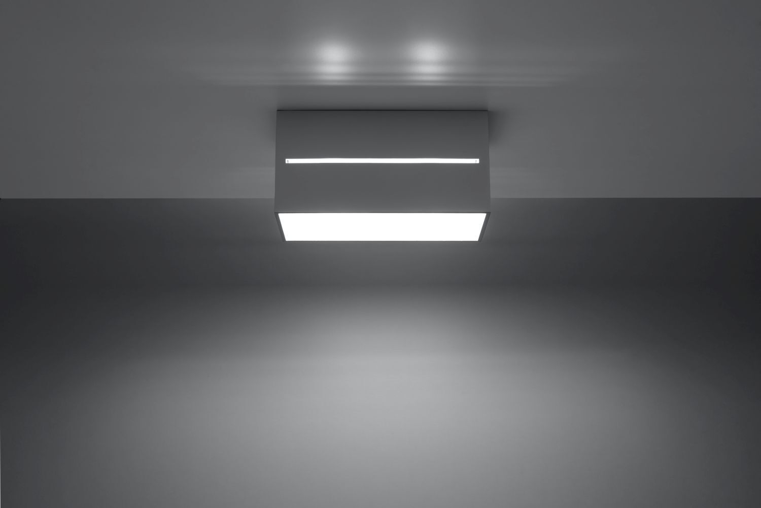 Graue Deckenleuchte eckig Modern Aluminium 2x G9 Flur