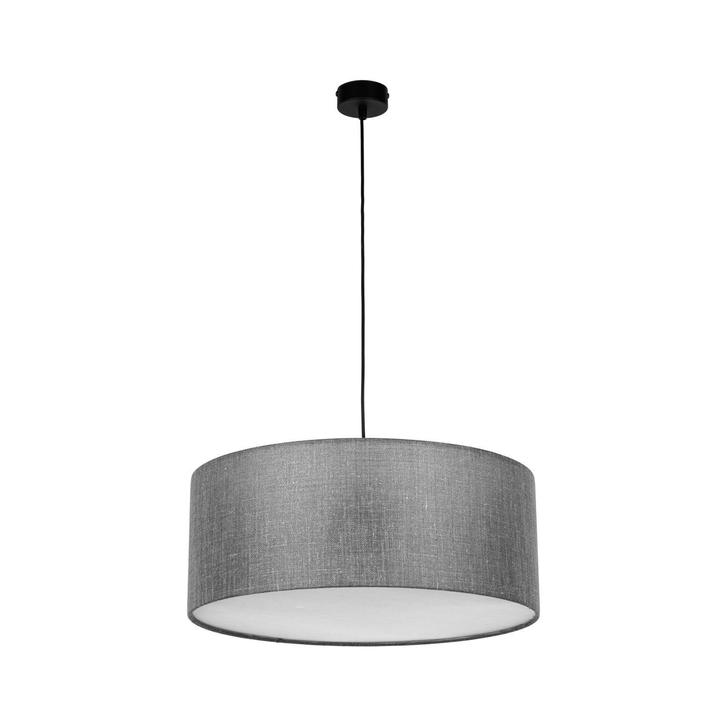 Hängelampe Stoff Grau Ø 50 cm rund blendarm Modern