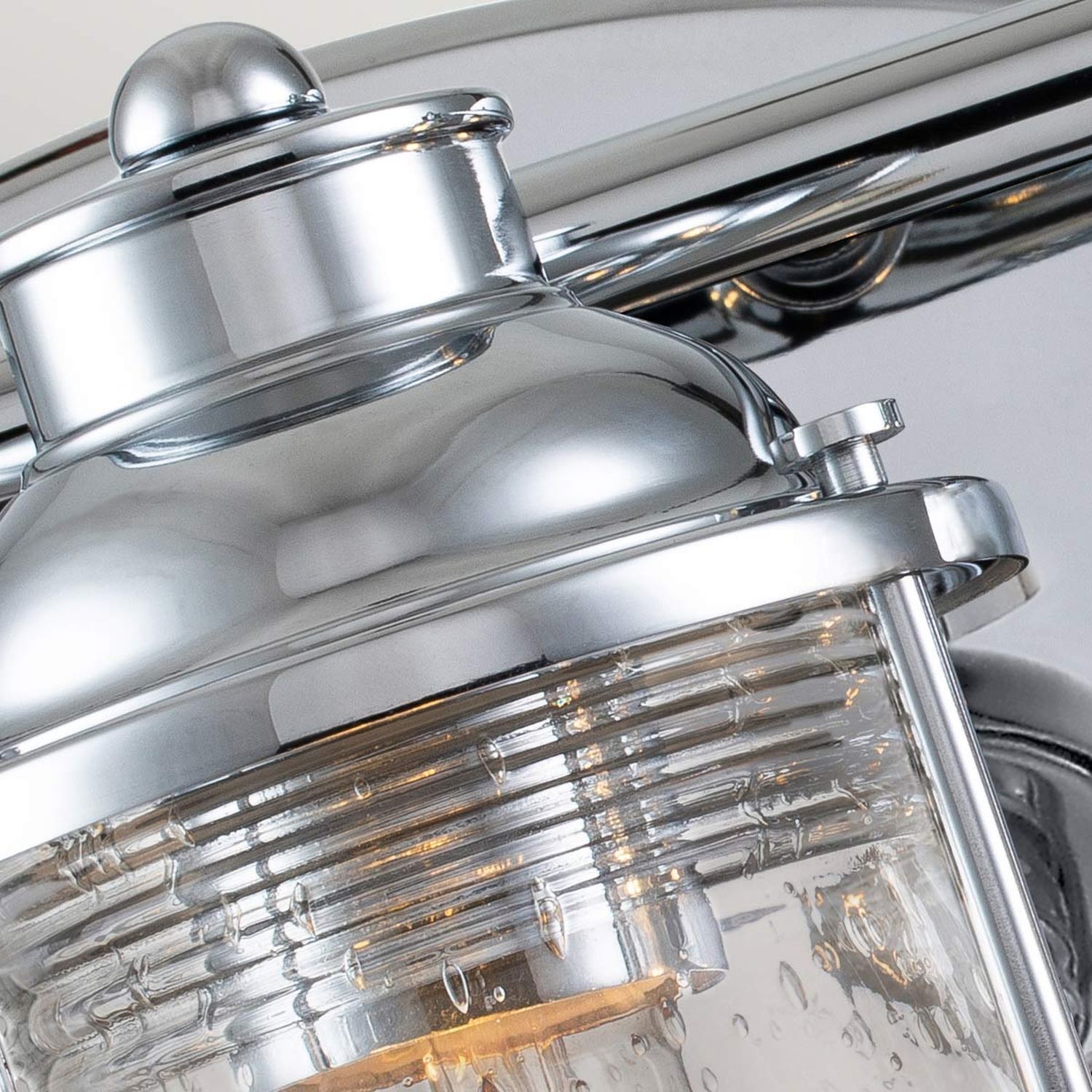 Wandlampe Badezimmer Chrom IP44 61 cm breit Glas Metall E27