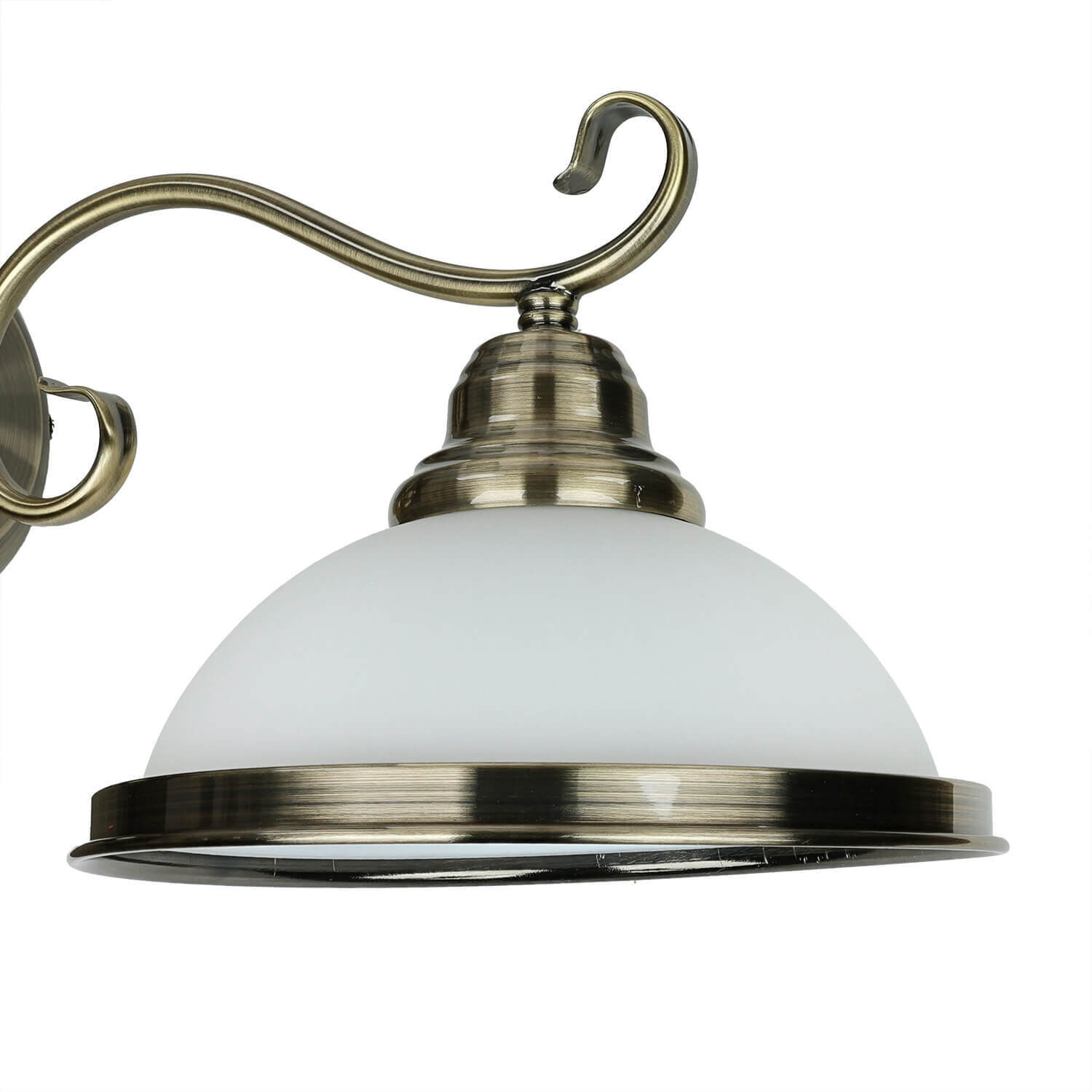 Wandleuchte ELISETT mit Glasschirm Antik
