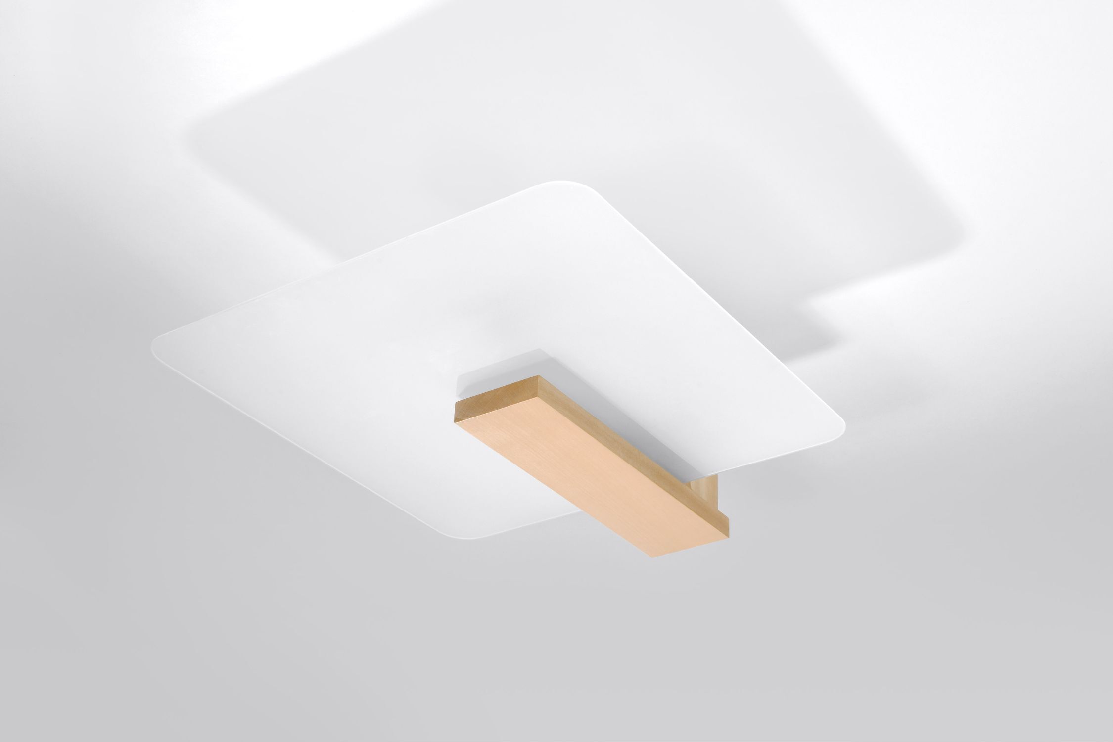 Deckenlampe Glas Holz 47,5 cm lang blendarm 2x E27