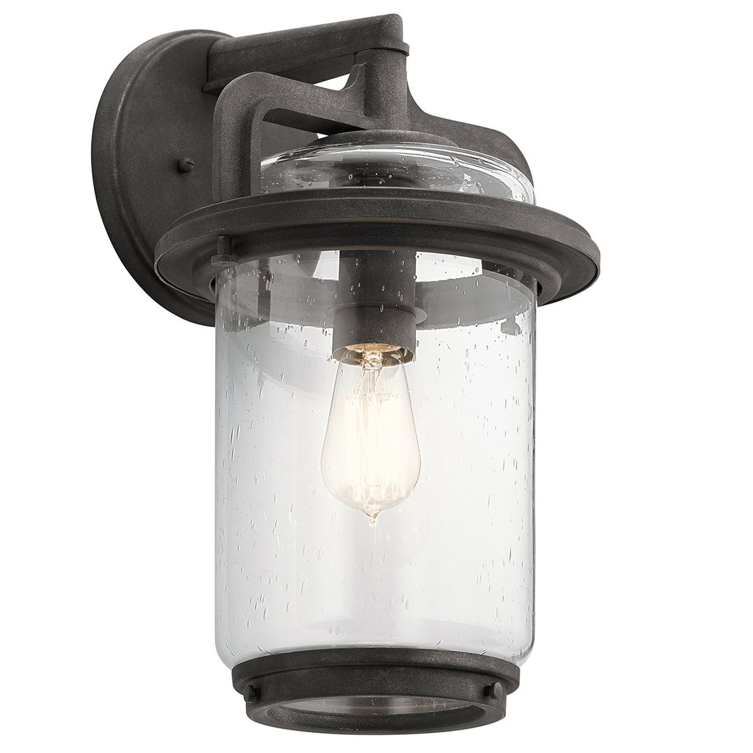 Außenleuchte Wand 43,7 cm hoch IP44 E27 Alu Glas Vintage
