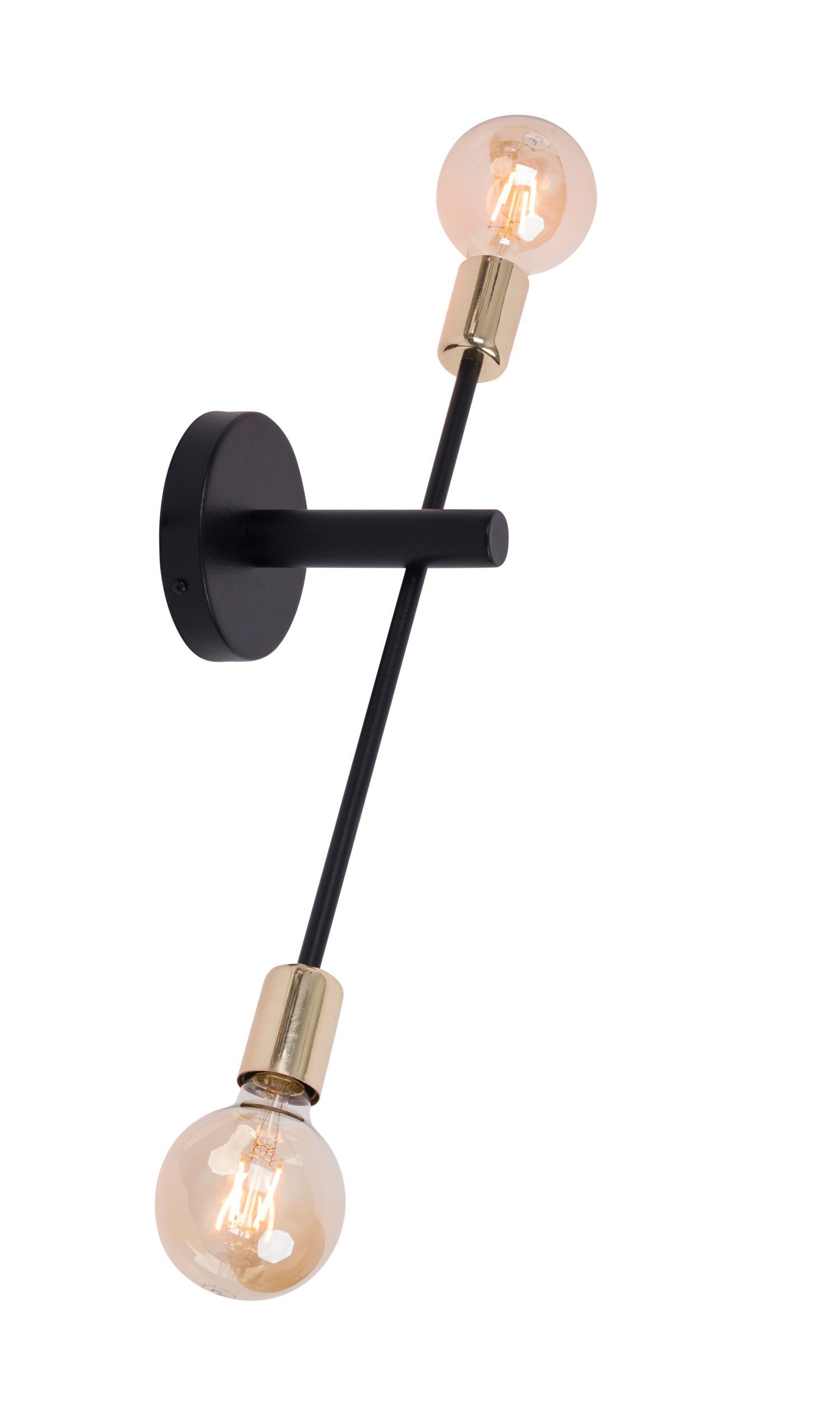 Retro Wandlampe Metall Gold Schwarz T:17 cm elegant