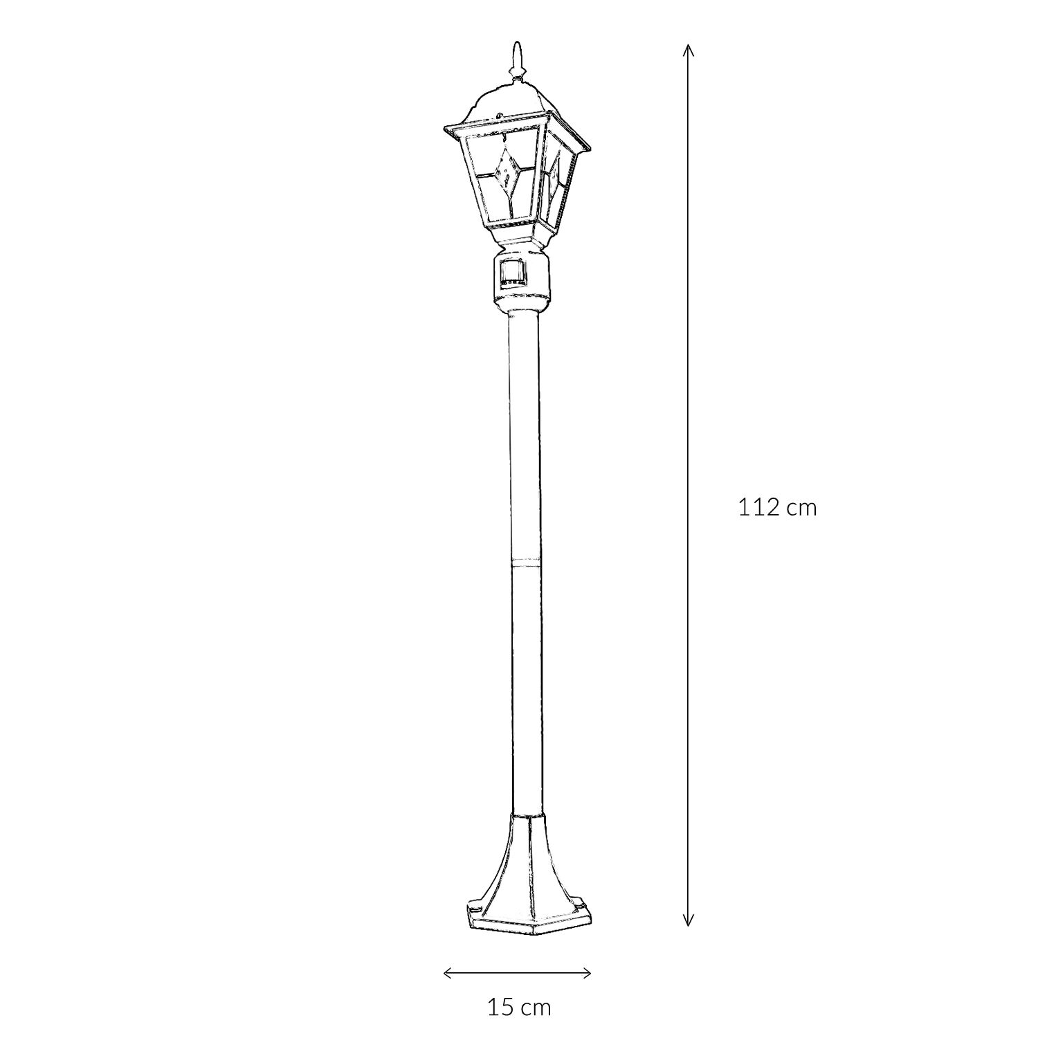 Wegeleuchte außen Rustikal 112 cm Schwarz Kupfer