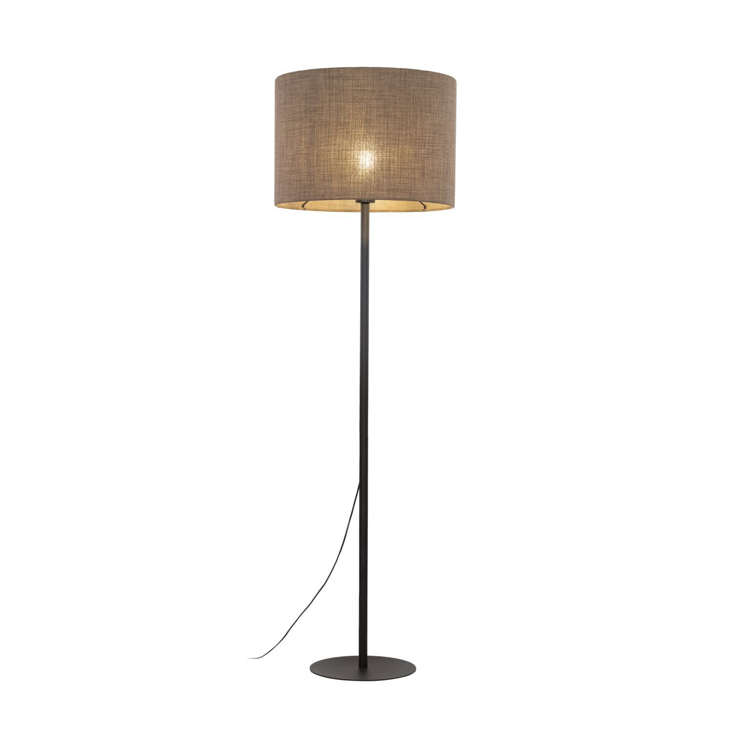 Stehlampe Modern 165 cm Metall Jute E27 Schwarz Braun