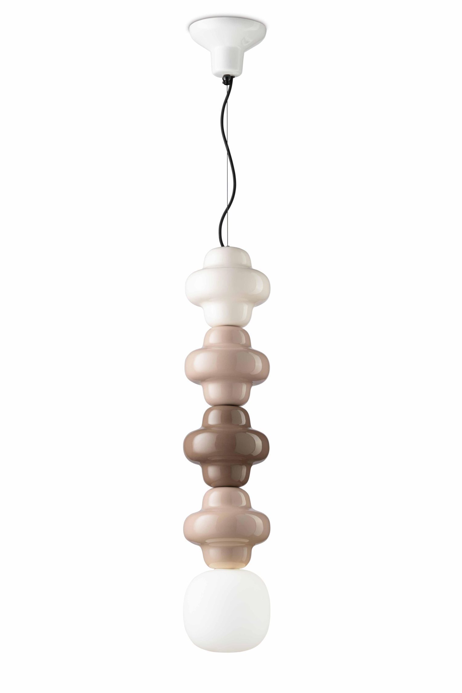 Hängeleuchte Keramik Glas E14 Bunt Weiß Retro Design