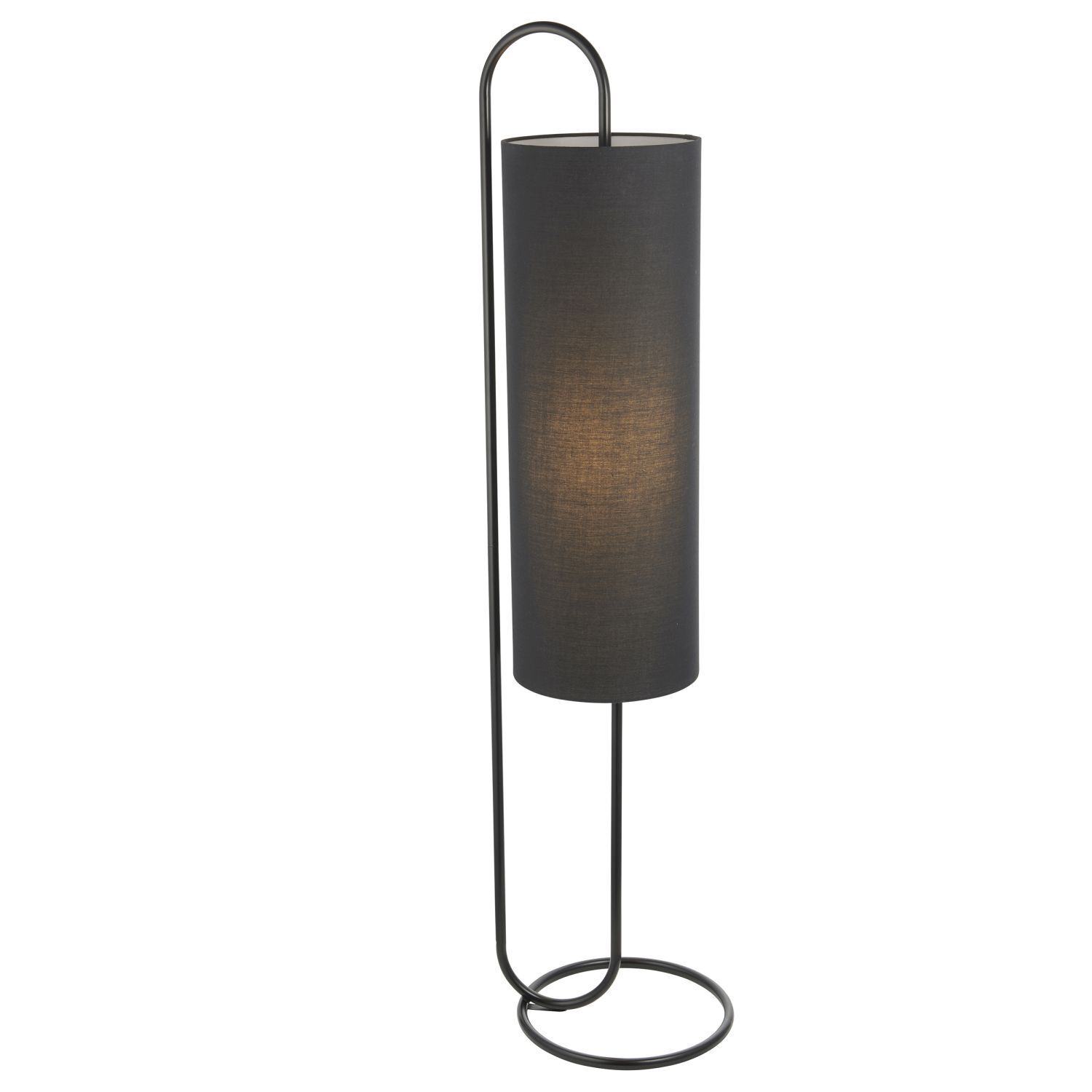 Stehleuchte Schwarz 136 cm niedrig Modern Stoff Metall E27