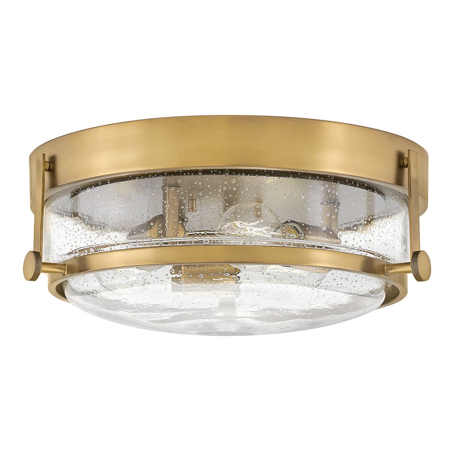 Deckenlampe Metall Glas Ø 40 cm rund in Messing Antik