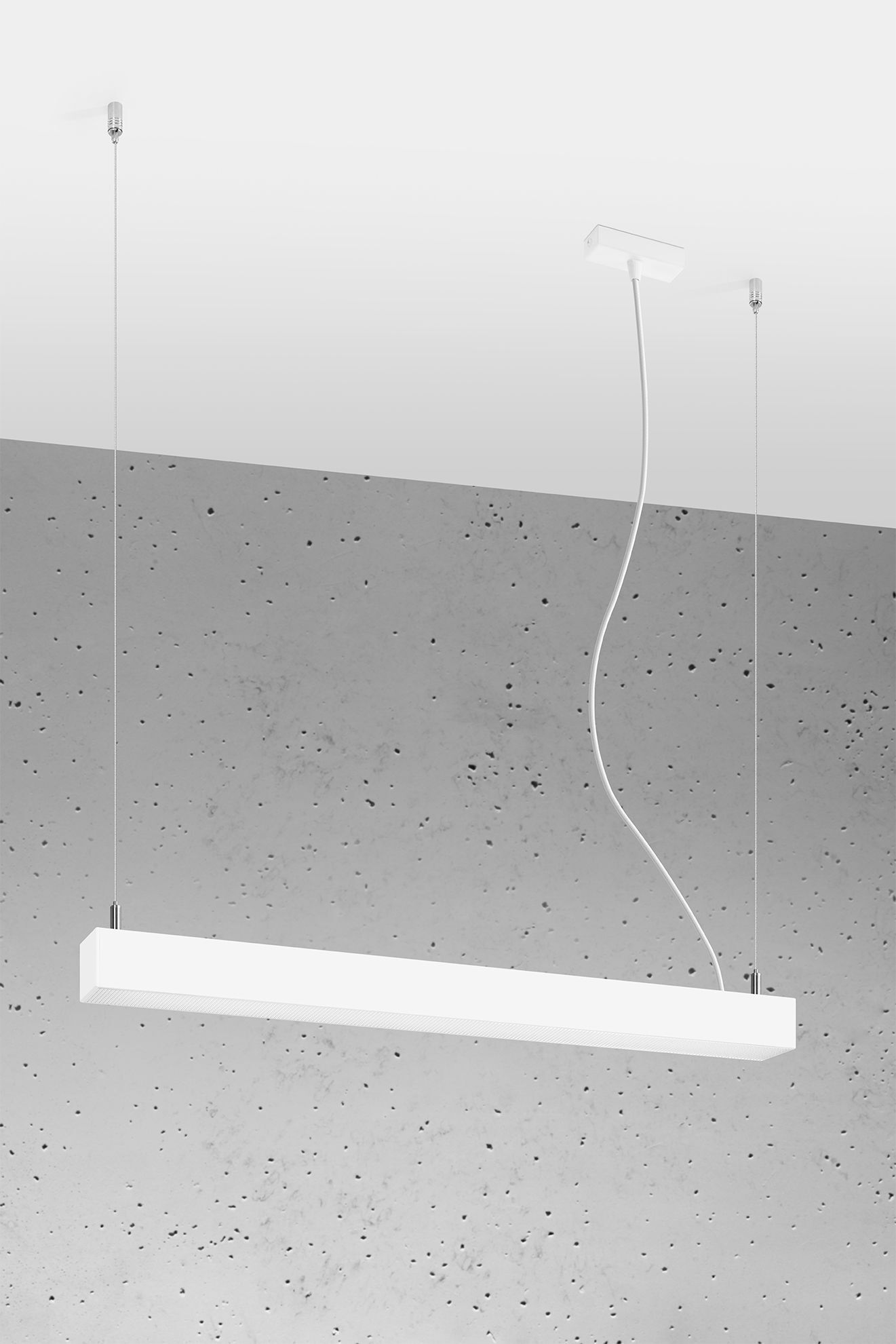 LED Pendelleuchte Weiß 67 cm länglich 3000 K Metall