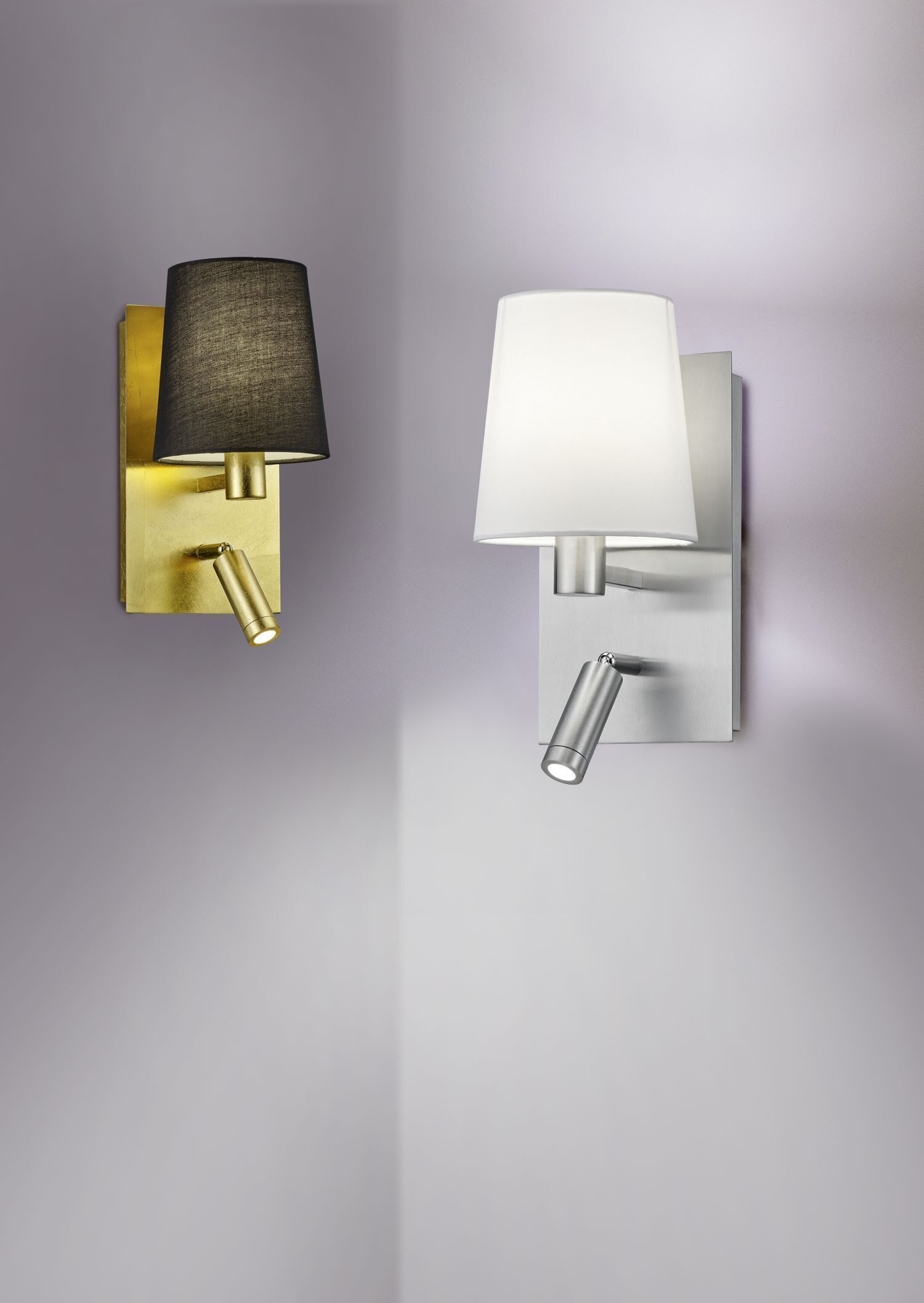 Wandlampe mit Schalter Metall Stoff Leselicht flexibel Lampe, Lampenschirm