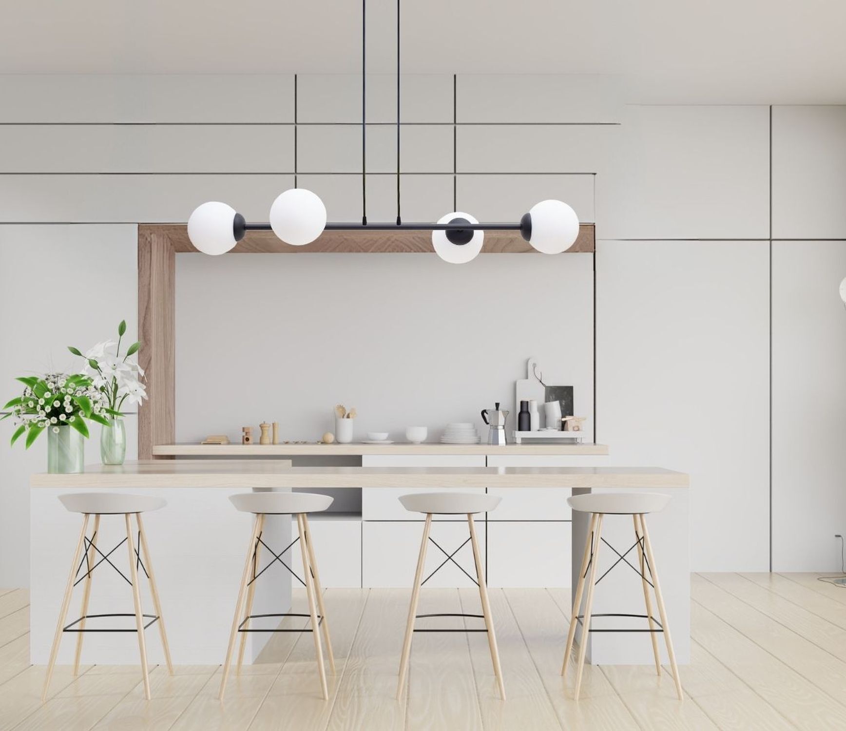 Große Hängelampe blendarm Glas Metall 85 cm E27 Schwarz kitchen, Insel, Pendelleuchte, Barhocker, weiße Dekoration