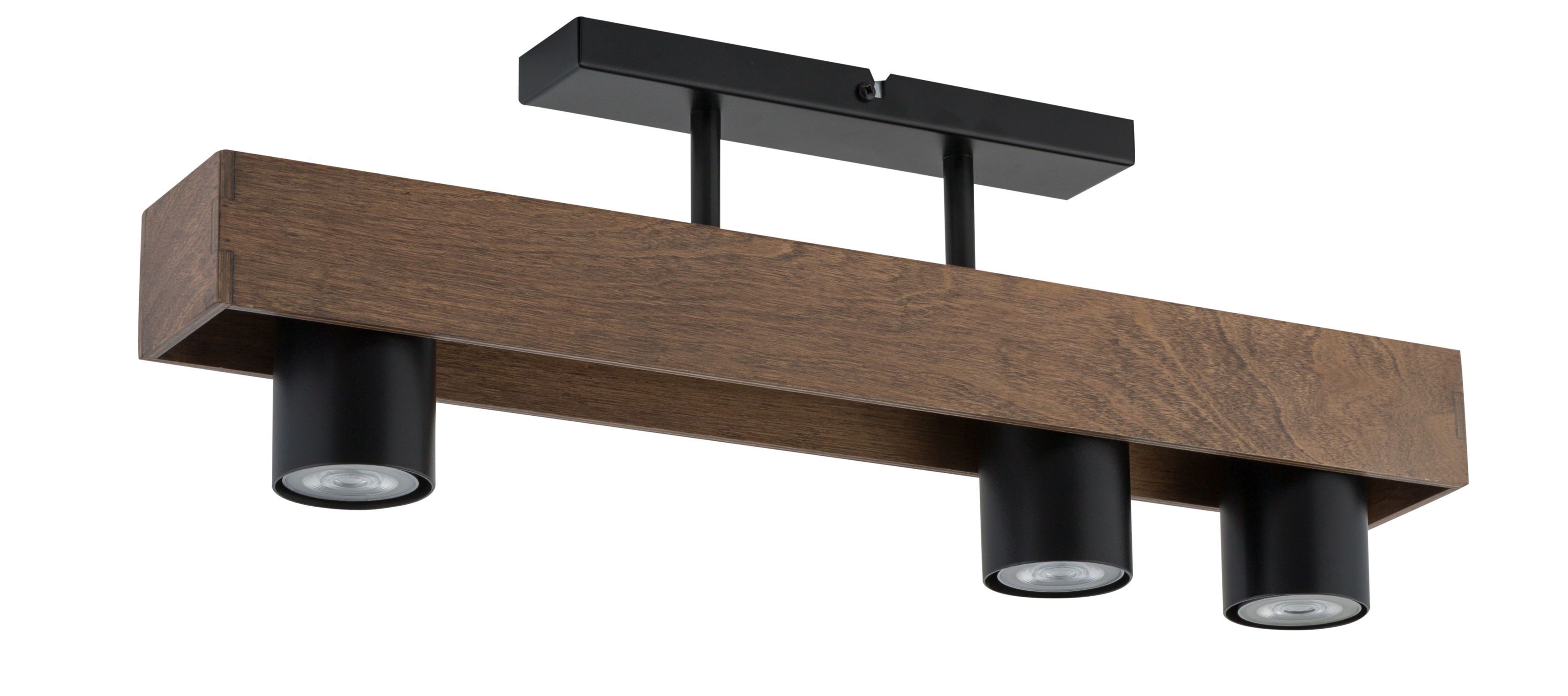 Holz Deckenleuchte Metall Schwarz Modern GU10 gemütlich