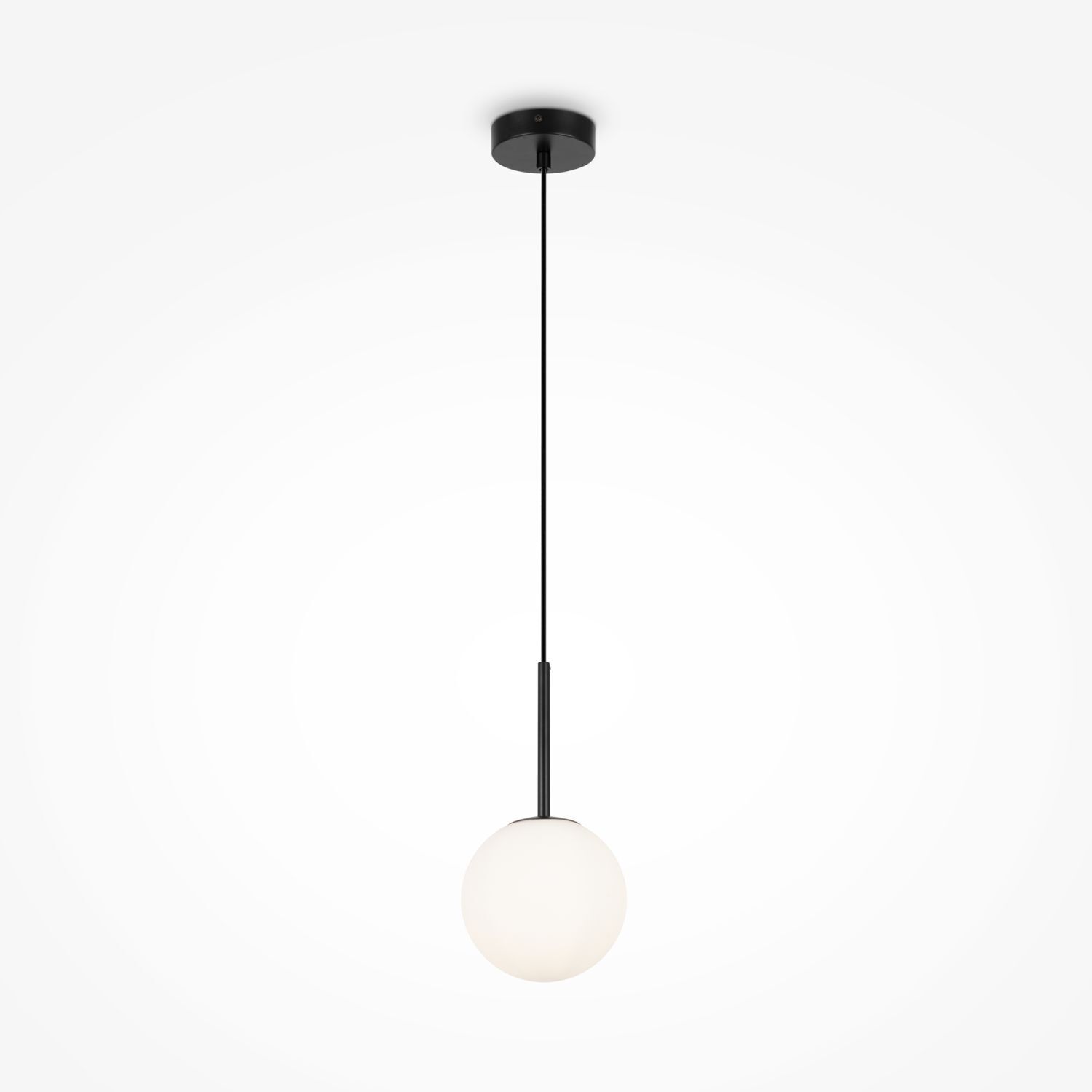 Hängeleuchte Metall Glas E14 Ø 15 cm rund Schwarz Weiß