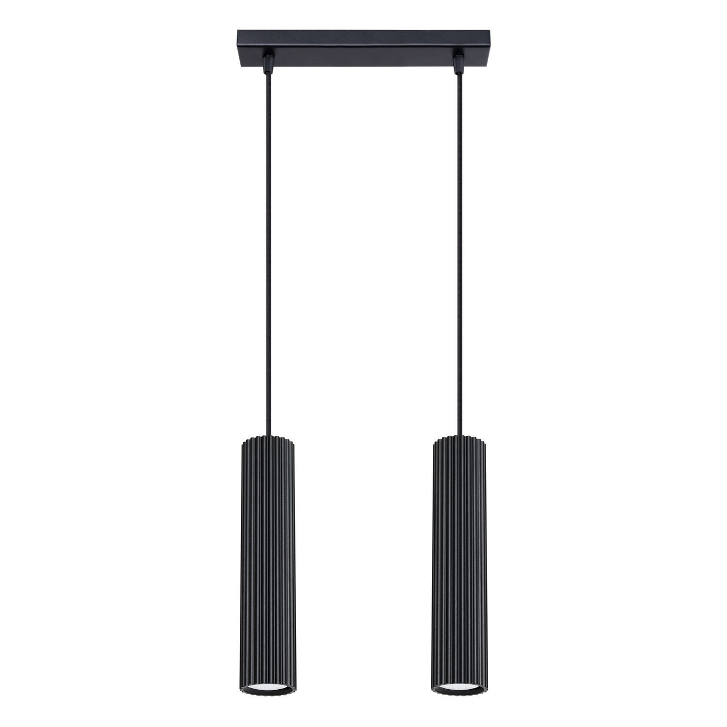 Pendelleuchte Schwarz B: 30 cm Aluminium GU10 2-flammig Lampe