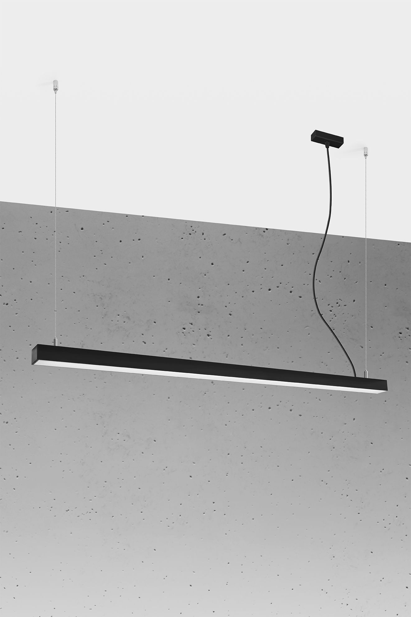 LED Hängelampe Metall Schwarz 150 cm länglich 3000 K