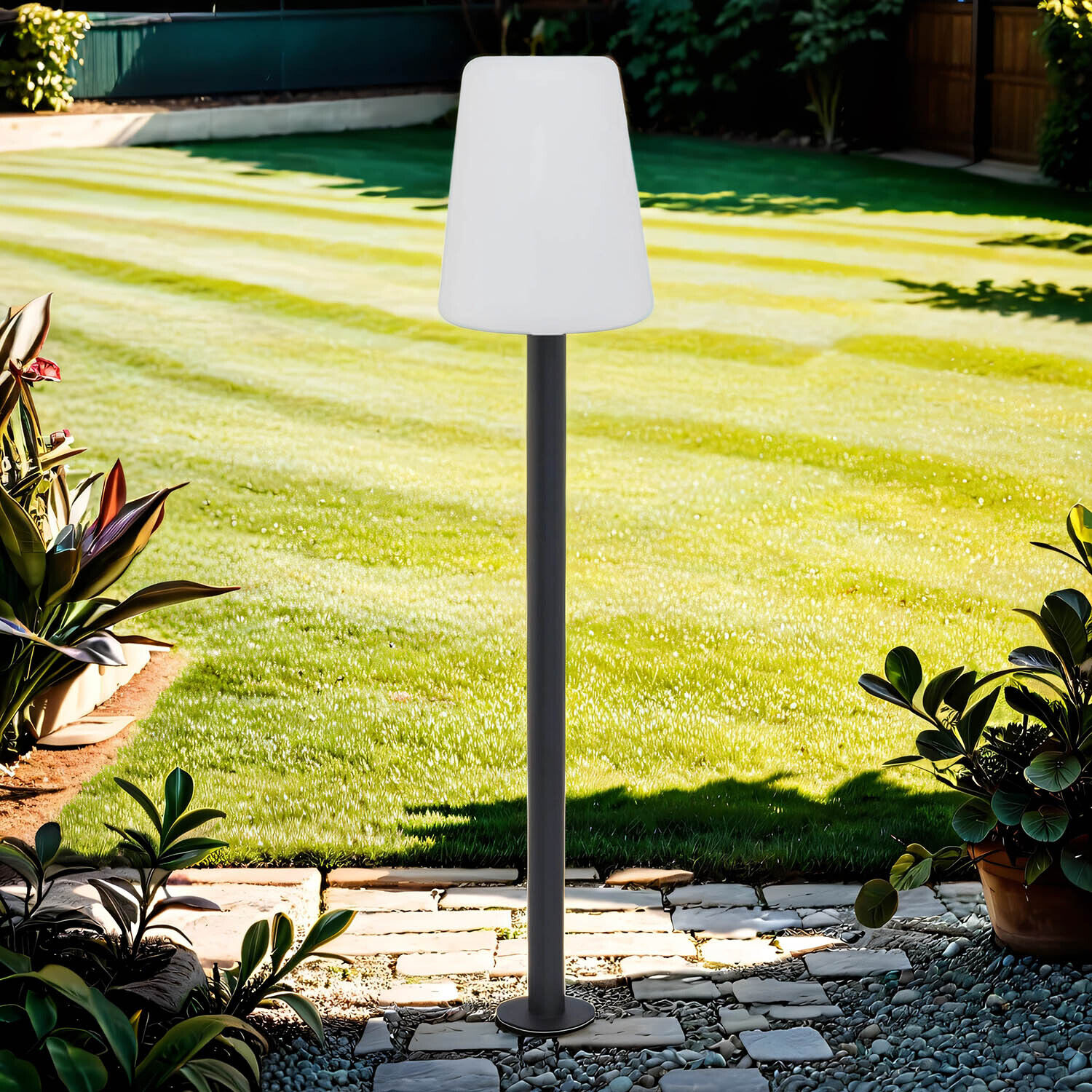 Außen Stehlampe Grau Weiß Lampe, Stehlampe