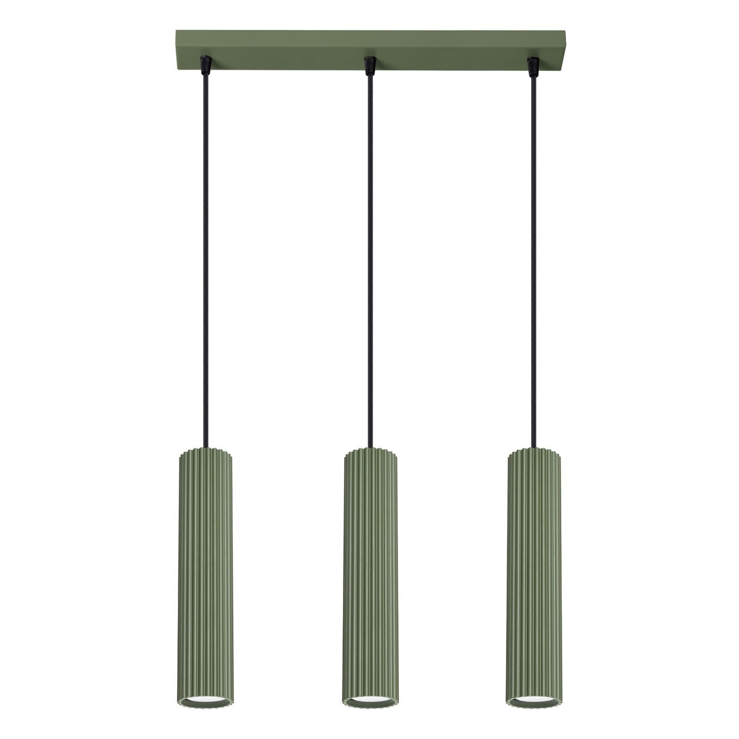 Hängelampe Metall 3-flammig GU10 B: 45 cm in Grün Modern